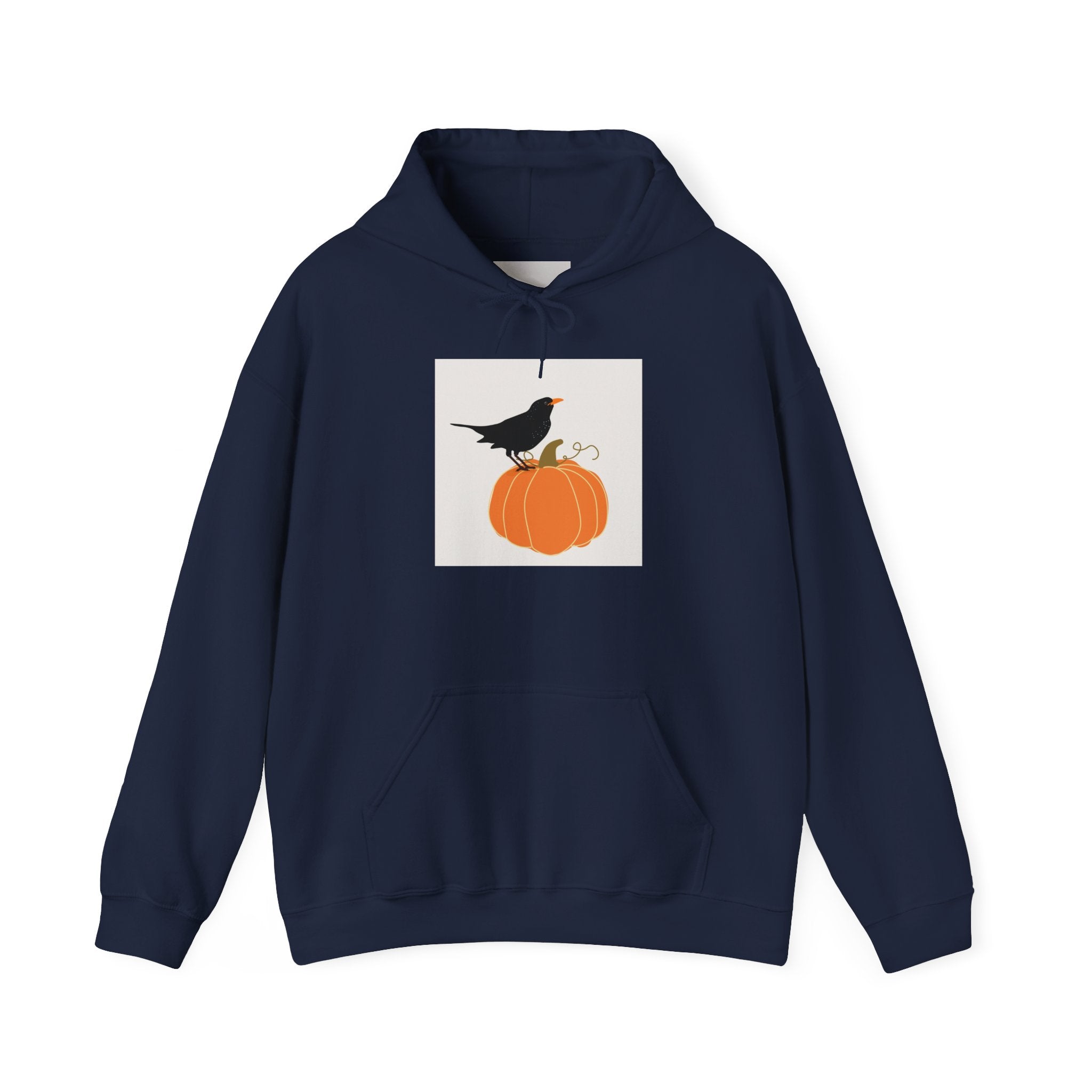 Halloween Crow on Pumpkin Hoodie