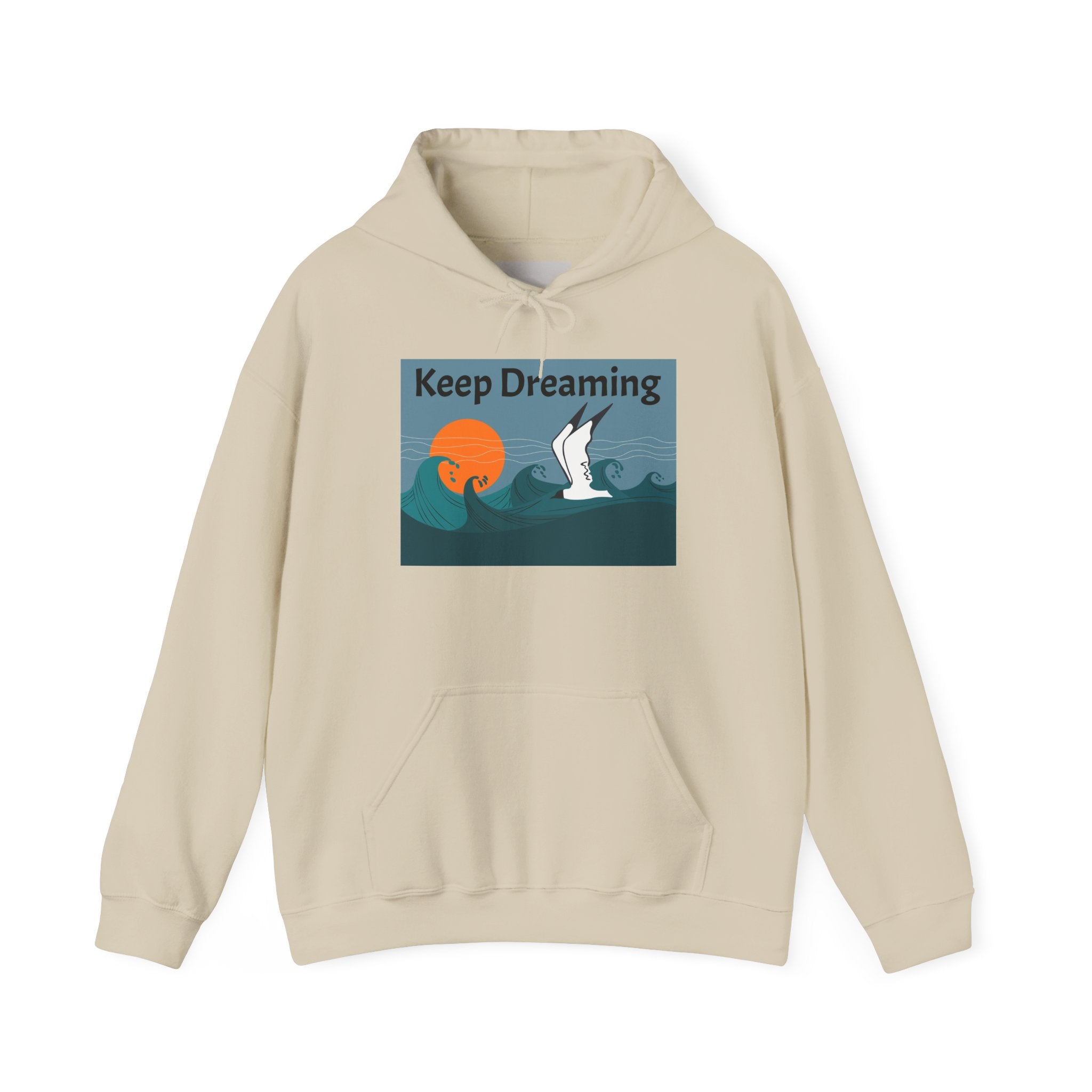 Keep Dreaming Hoodie — Seagull Sunset Graphic Pullover
