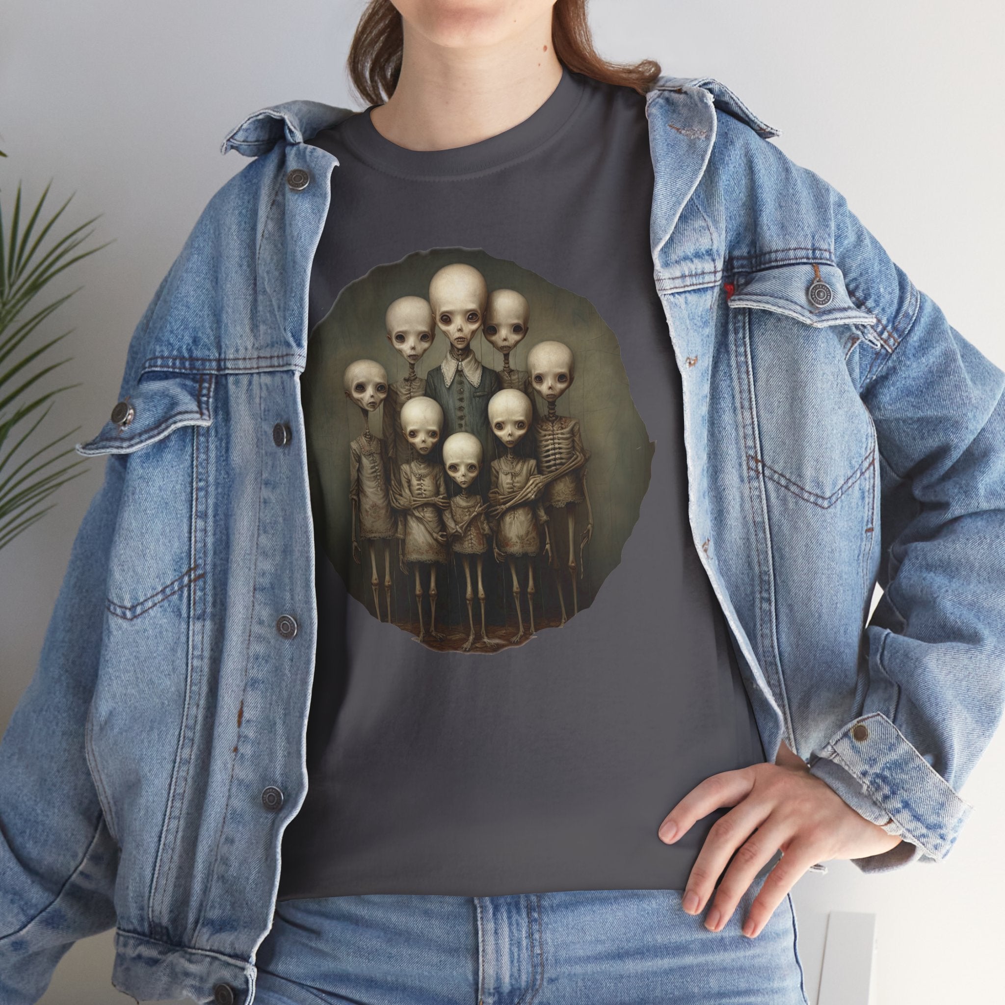 Skull Family Portrait Tee — Gothic Skeleton Crew Graphic T-Shirt