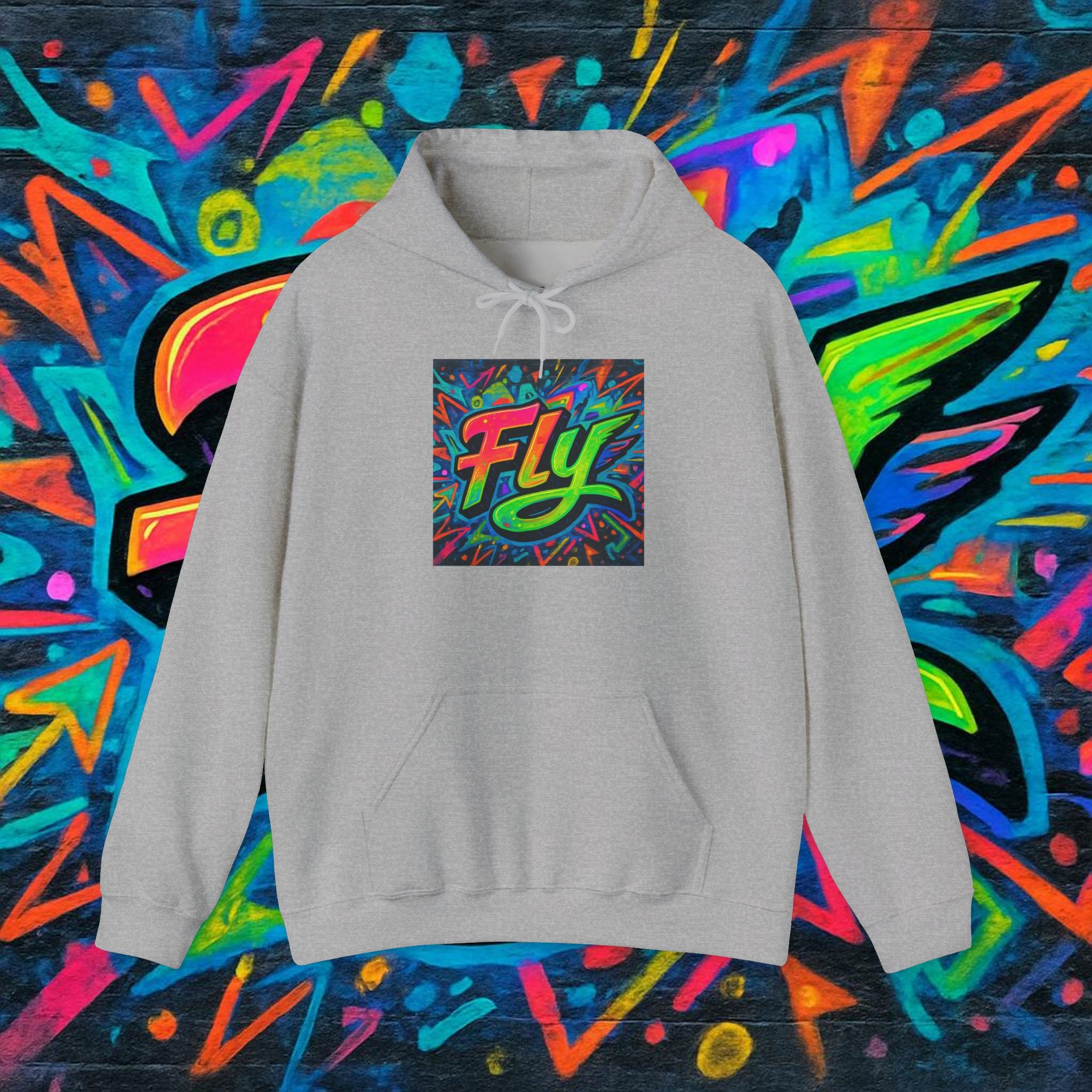 Fly Graffiti Hoodie — Colorful Streetwear Pullover