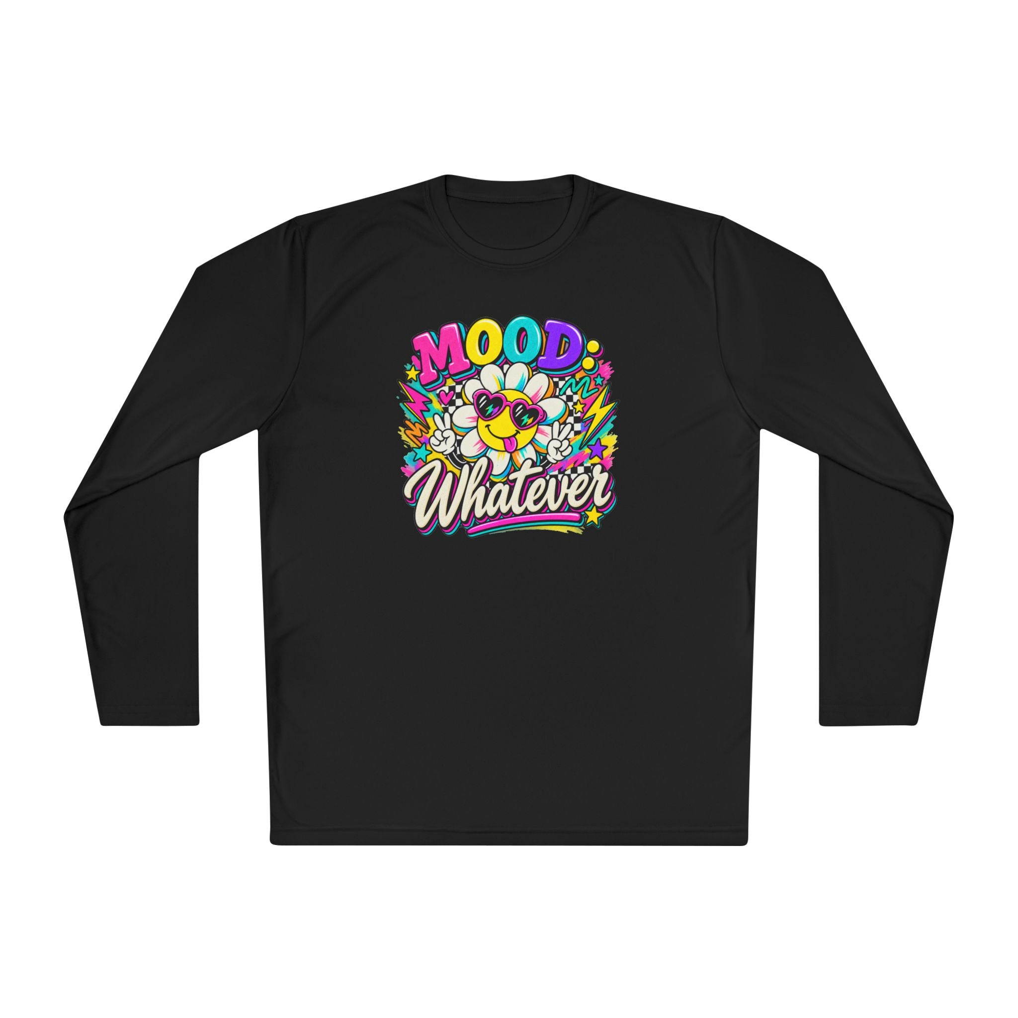 Mood Whatever Long Sleeve Tee — Colorful Retro 90's Graphic