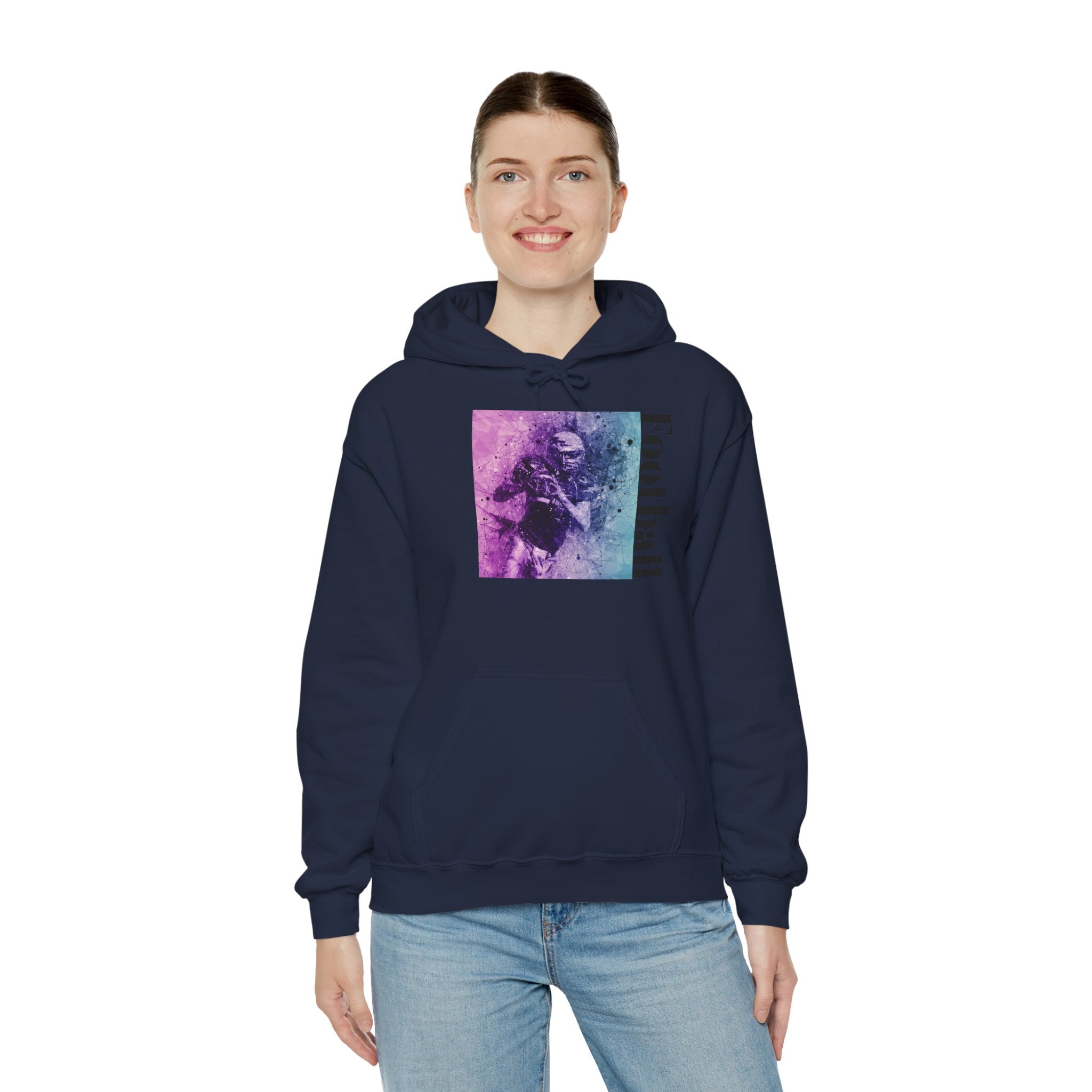 Football Player Vintage Art Hoodie – Grunge Athletic Pullover