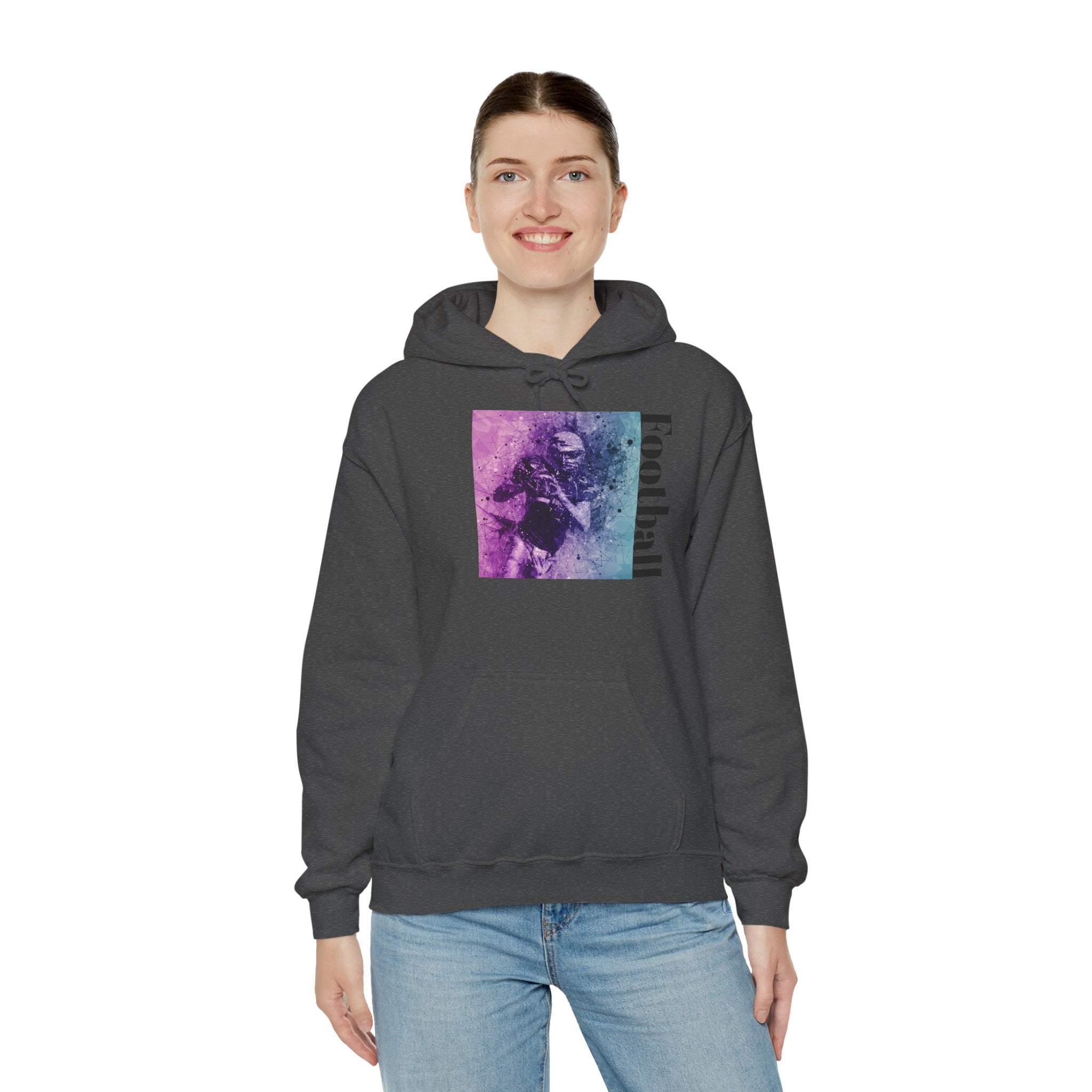 Football Player Vintage Art Hoodie – Grunge Athletic Pullover