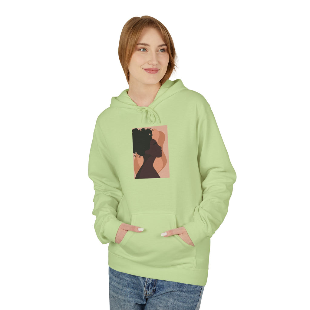 Minimalist Abstract Portrait Hoodie — Afrocentric Silhouette Graphic