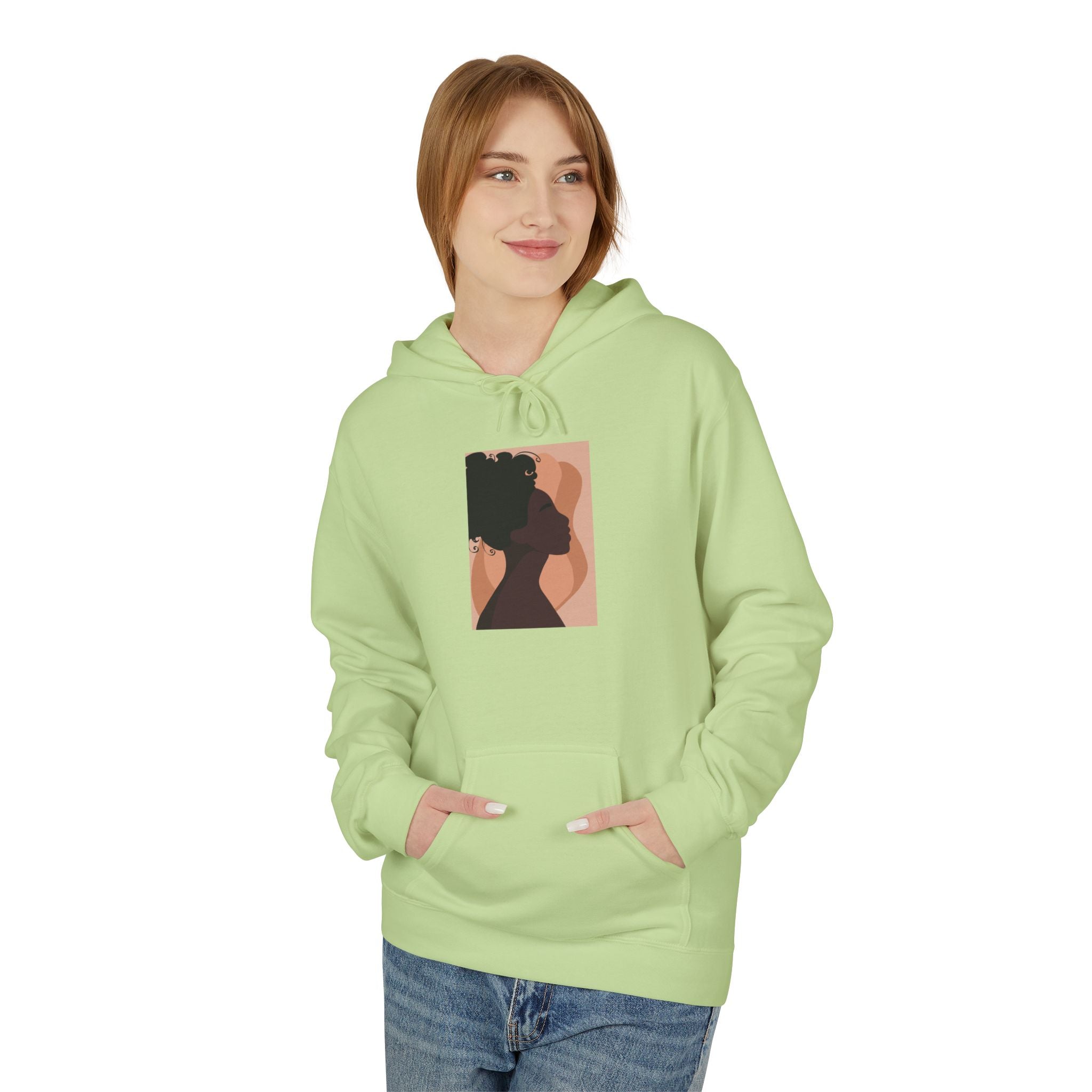Minimalist Abstract Portrait Hoodie — Afrocentric Silhouette Graphic