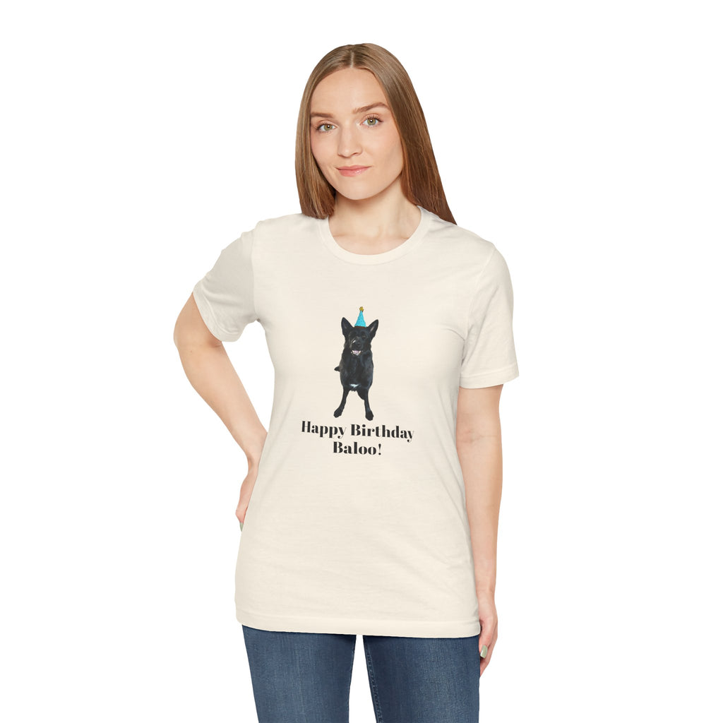 Birthday Dog Tee — "Happy Birthday Baloo!"