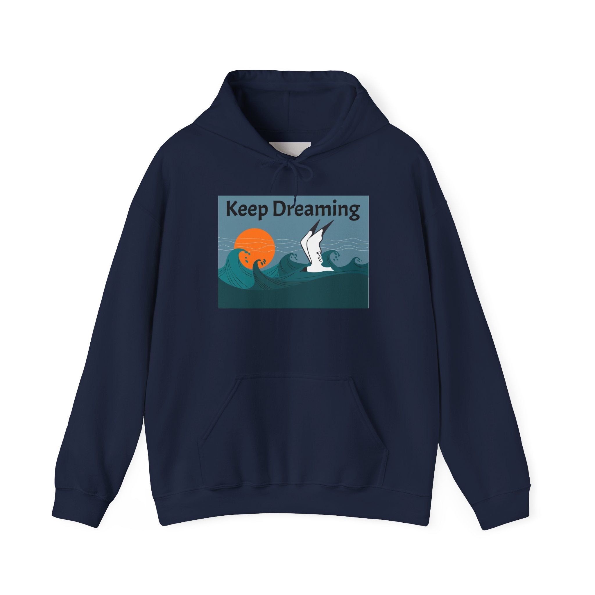 Keep Dreaming Hoodie — Seagull Sunset Graphic Pullover