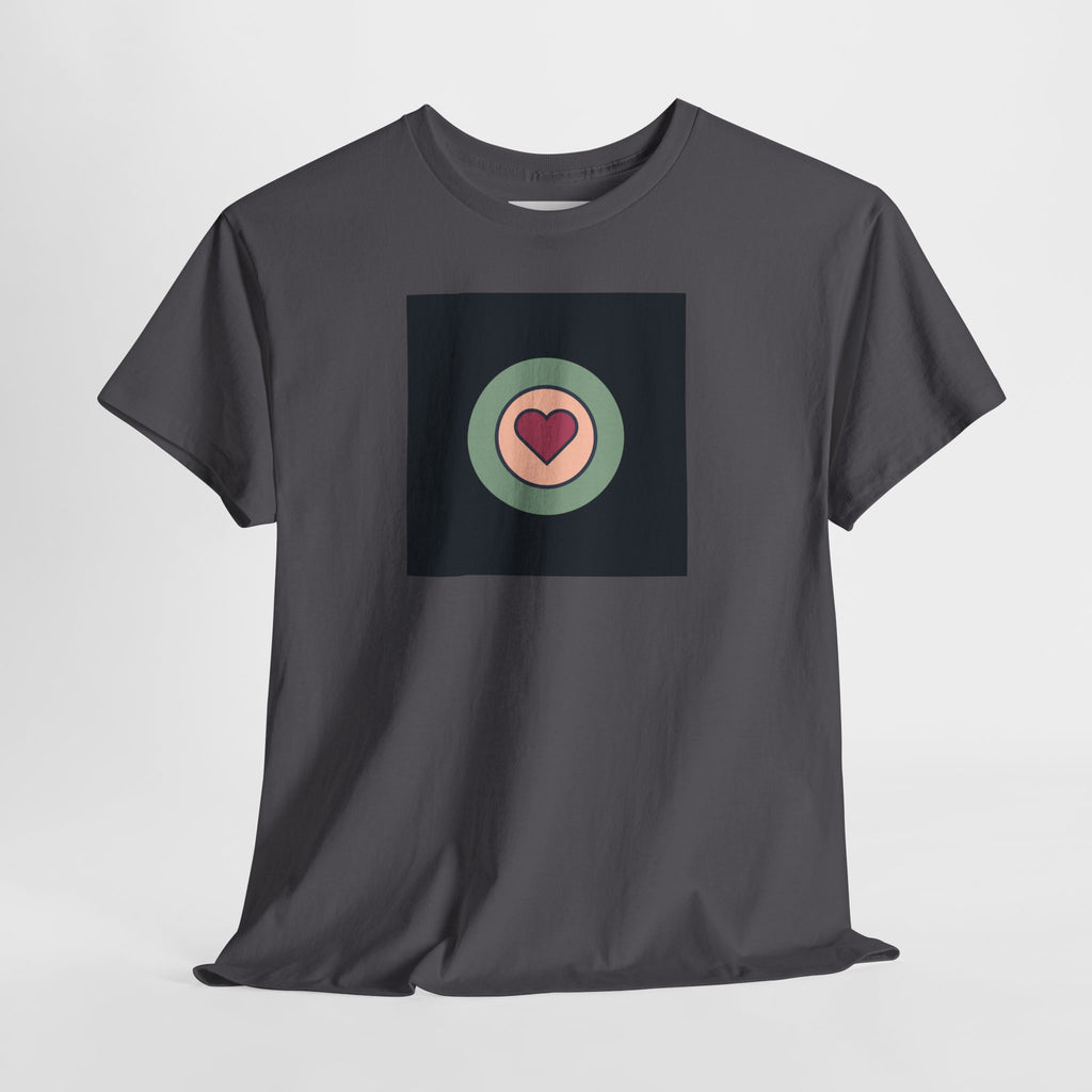 Retro Target Heart T‑Shirt — Minimalist Love Graphic Tee