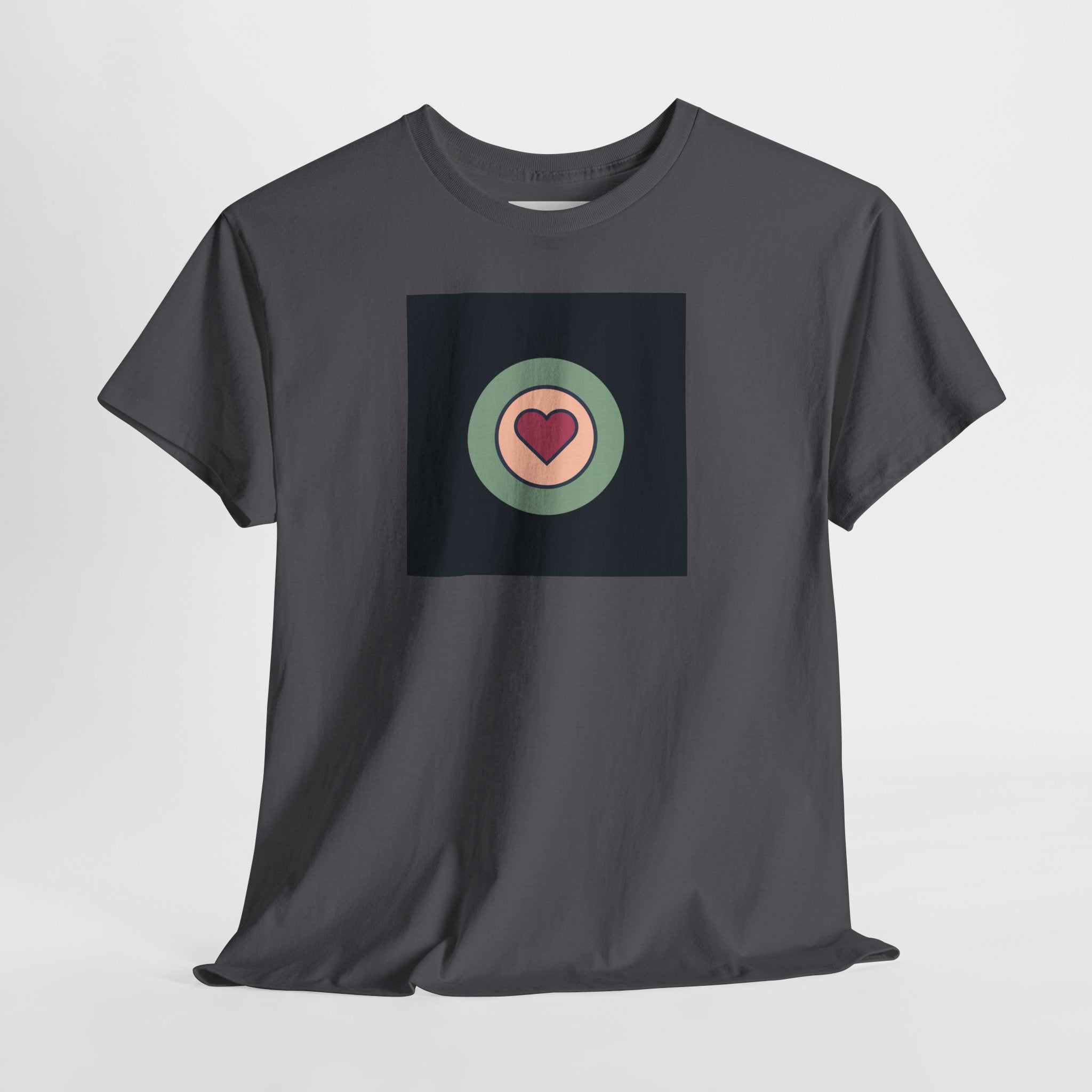 Retro Target Heart T‑Shirt — Minimalist Love Graphic Tee