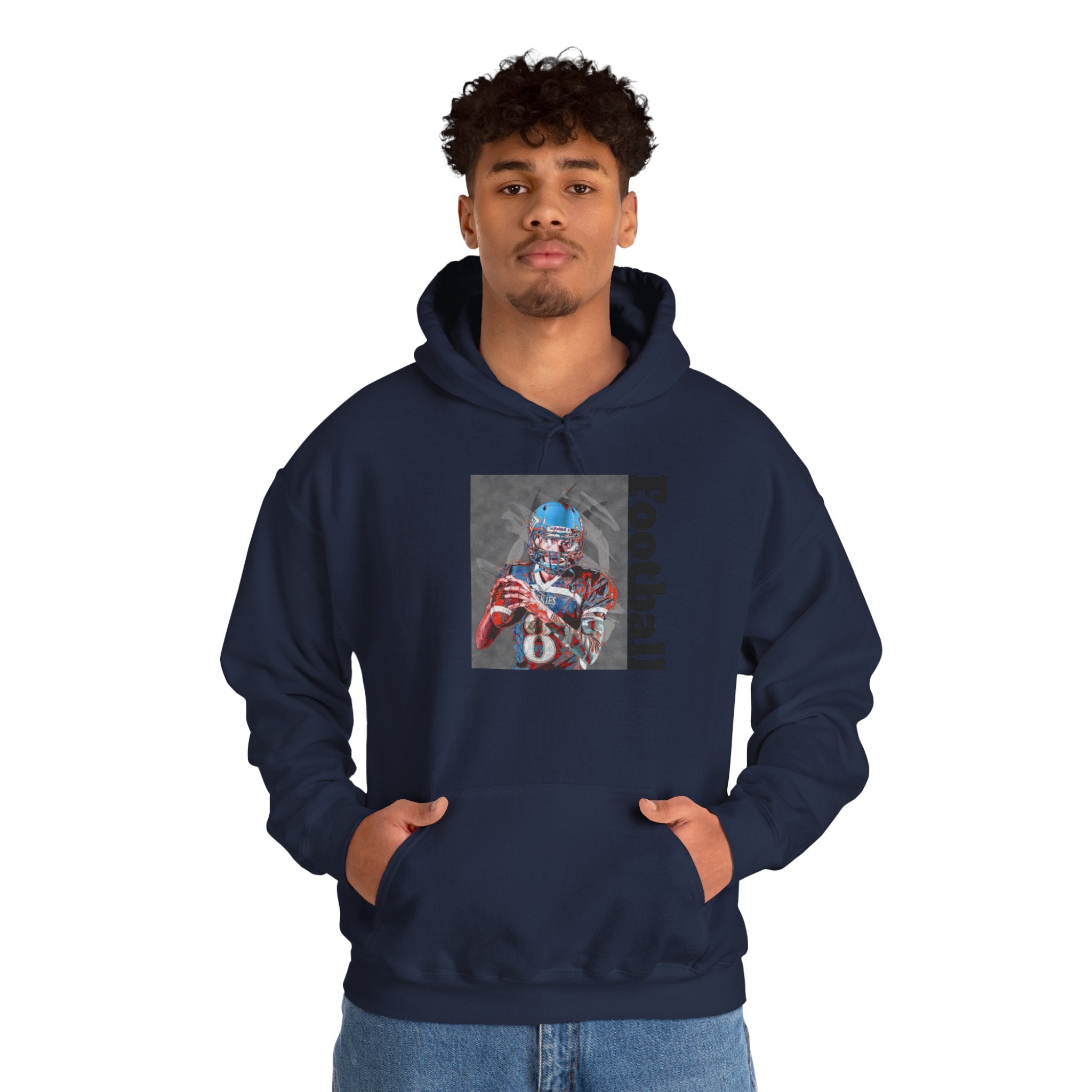 Football Skeleton Helmet Hoodie — Vintage Grunge Sports Pullover