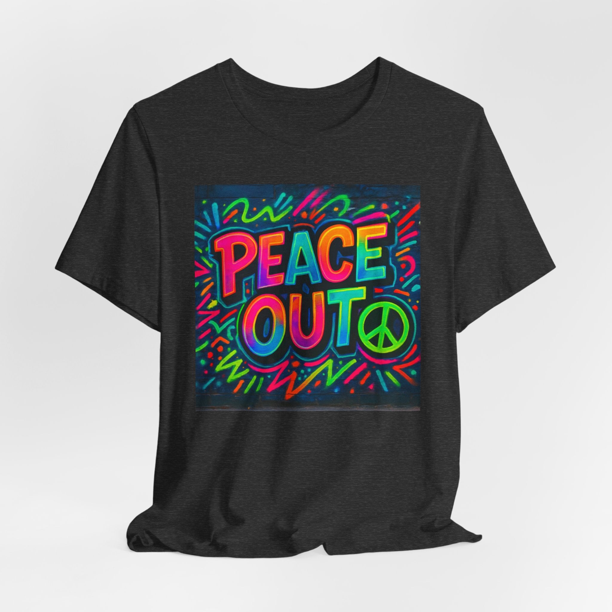 Peace Out Neon Graphic Tee