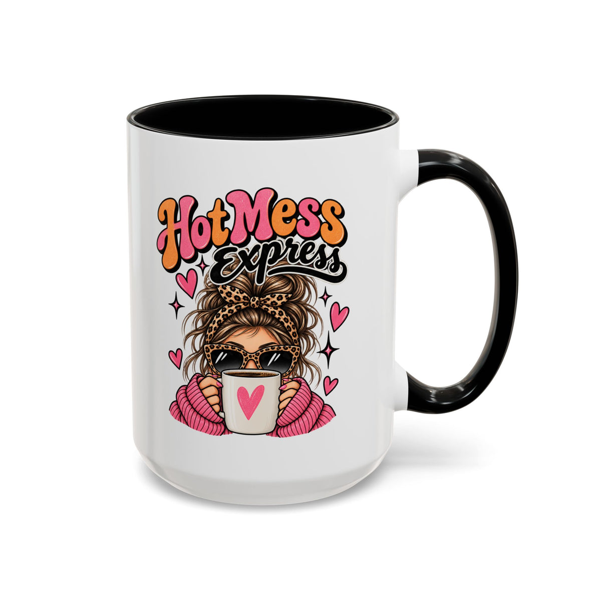 Hot Mess Express Coffee Mug — Funny Retro Girl Coffee Cup (11/15oz)