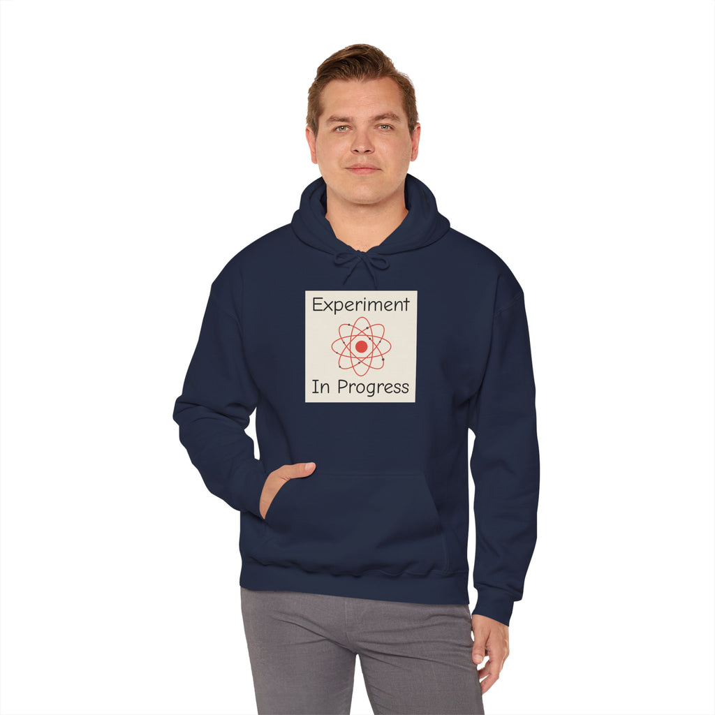 Experiment In Progress Hoodie — Science Atom Graphic Pullover