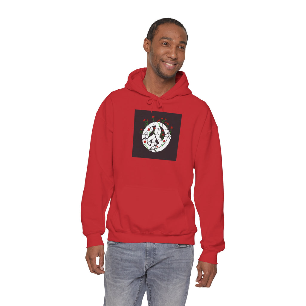 Peace Sign Hoodie with Rose Wreath - Floral Peace Symbol Pullover