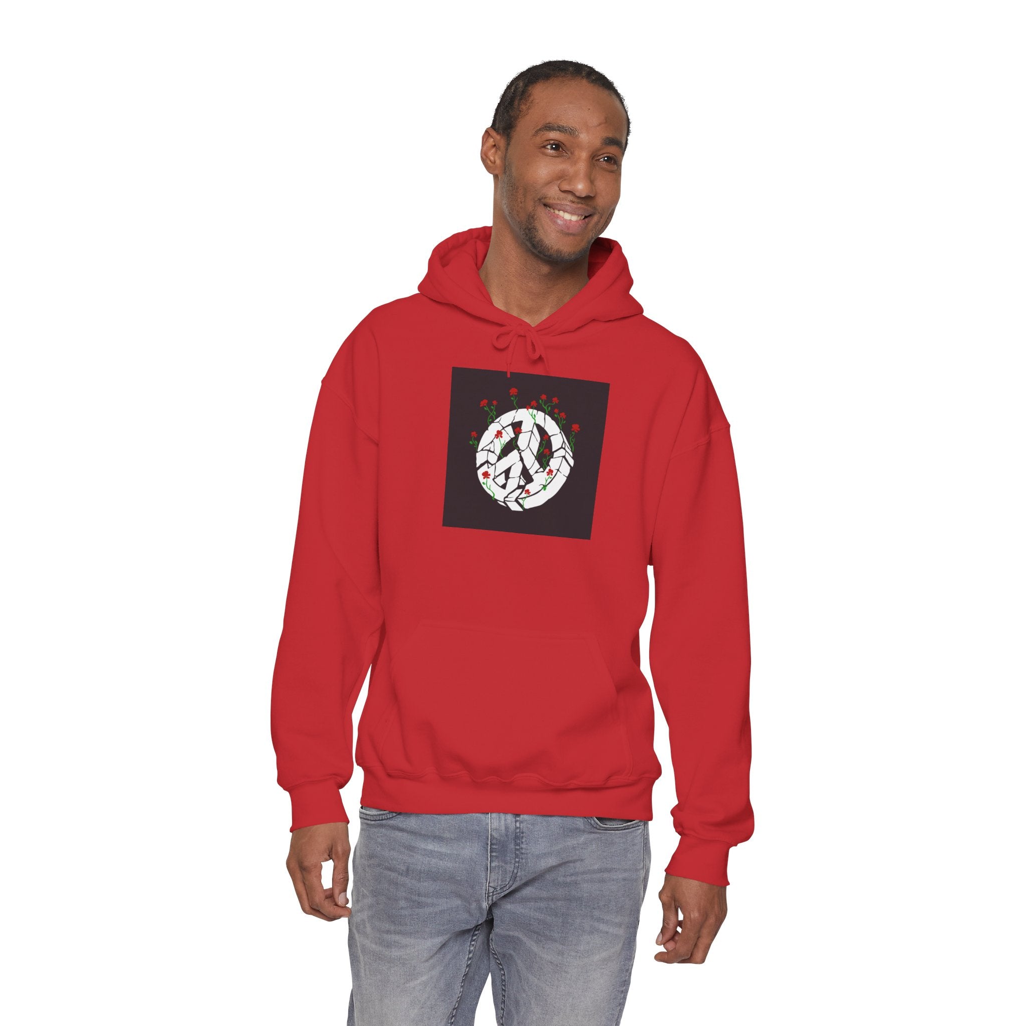 Peace Sign Hoodie with Rose Wreath - Floral Peace Symbol Pullover