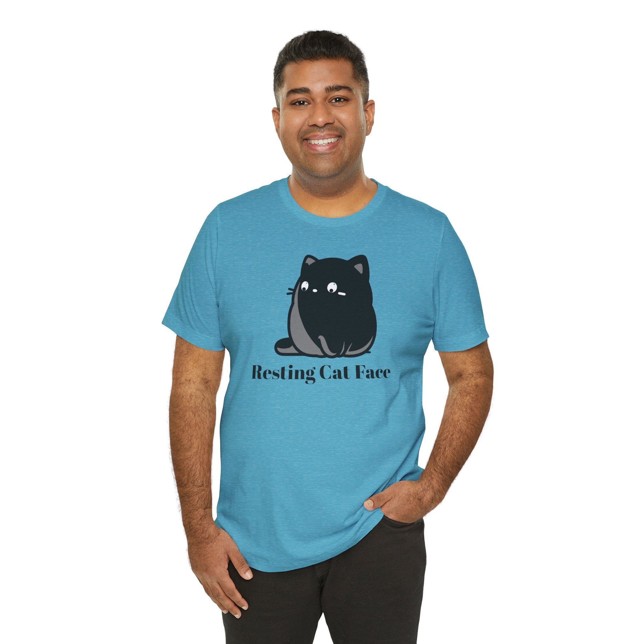 Resting Cat Face Tee – Cute Black Cat Graphic T-Shirt