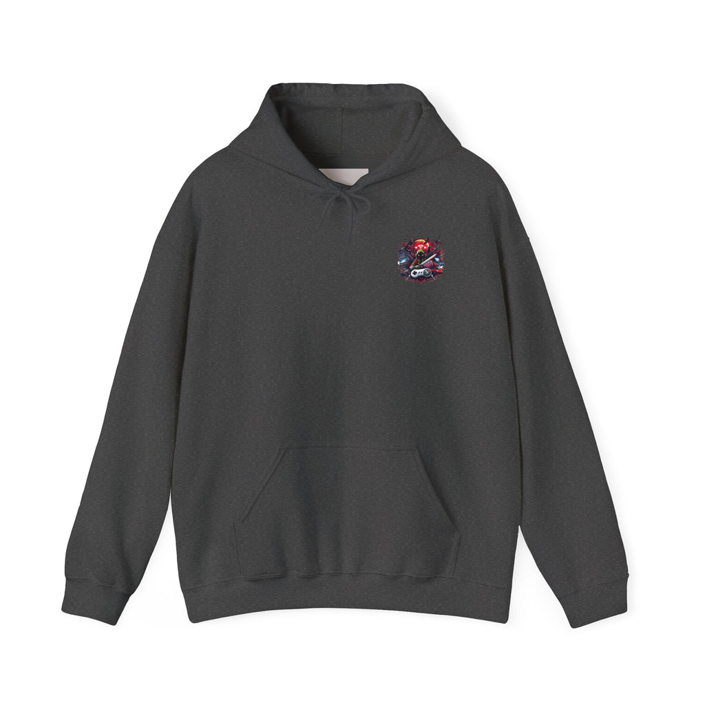 Gamer Skull Hooded Sweatshirt — Retro Controller & Neon Skull Gaming Hoodie