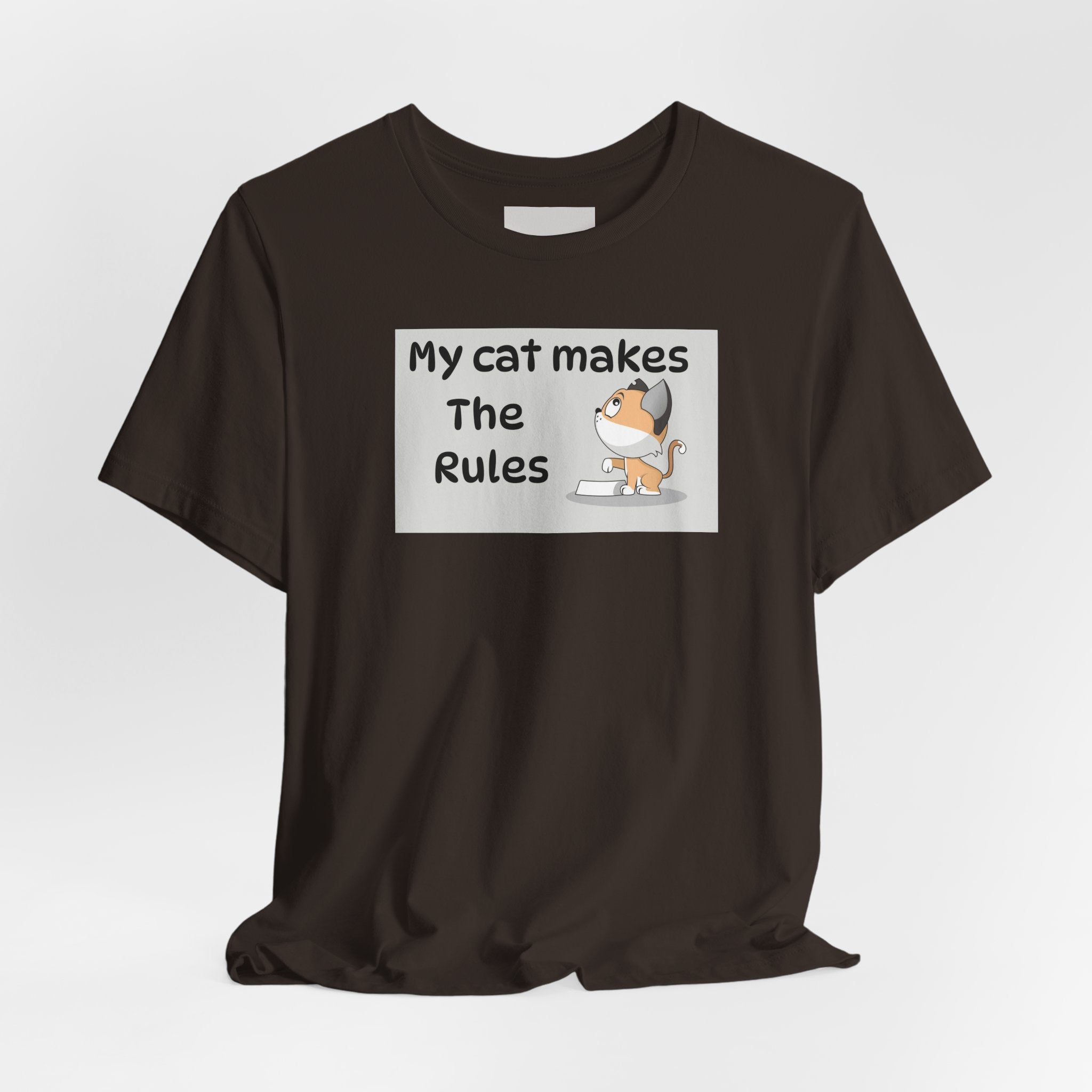 Cat Makes The Rules T-Shirt — Funny Cute Cat Graphic Tee for Cat Lovers