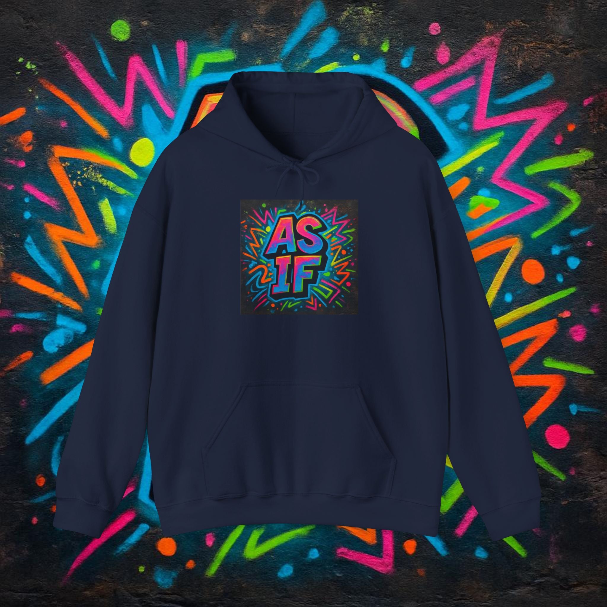 AS IF Graffiti Hoodie — Colorful Retro Streetwear Pullover