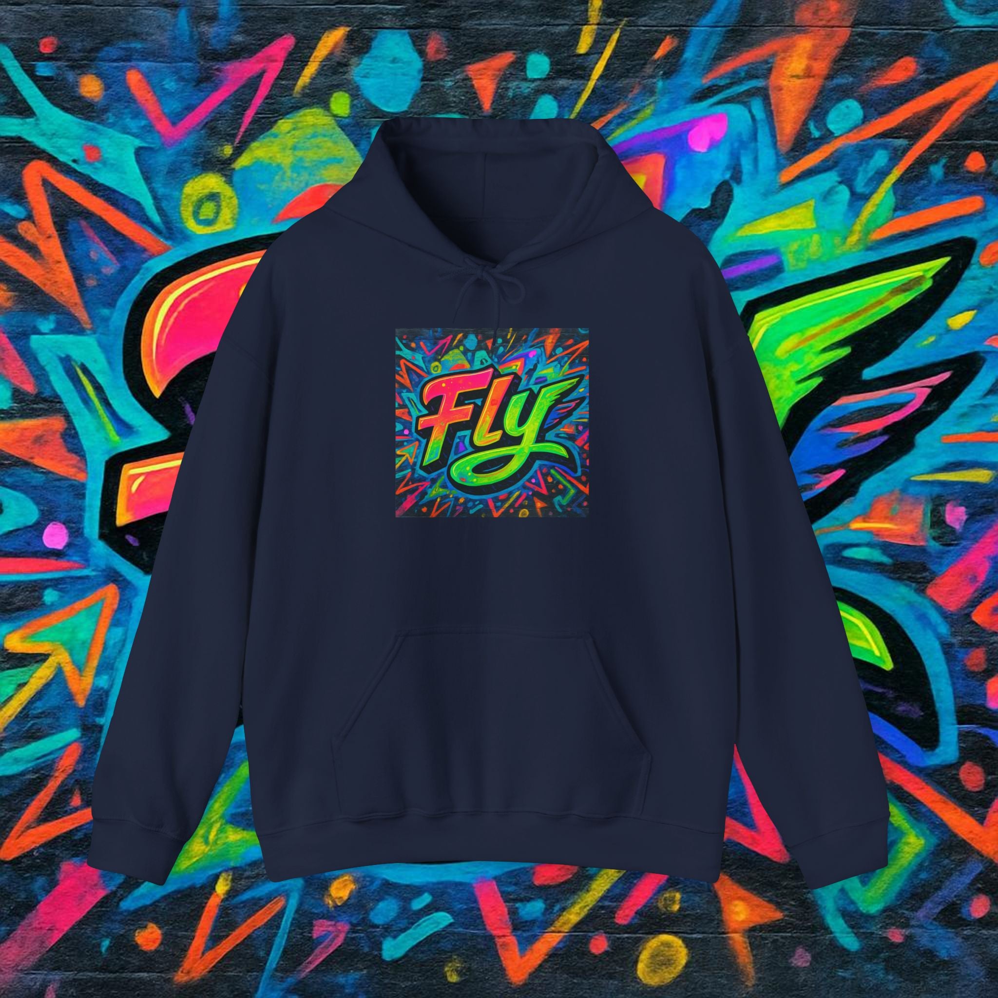 Fly Graffiti Hoodie — Colorful Streetwear Pullover
