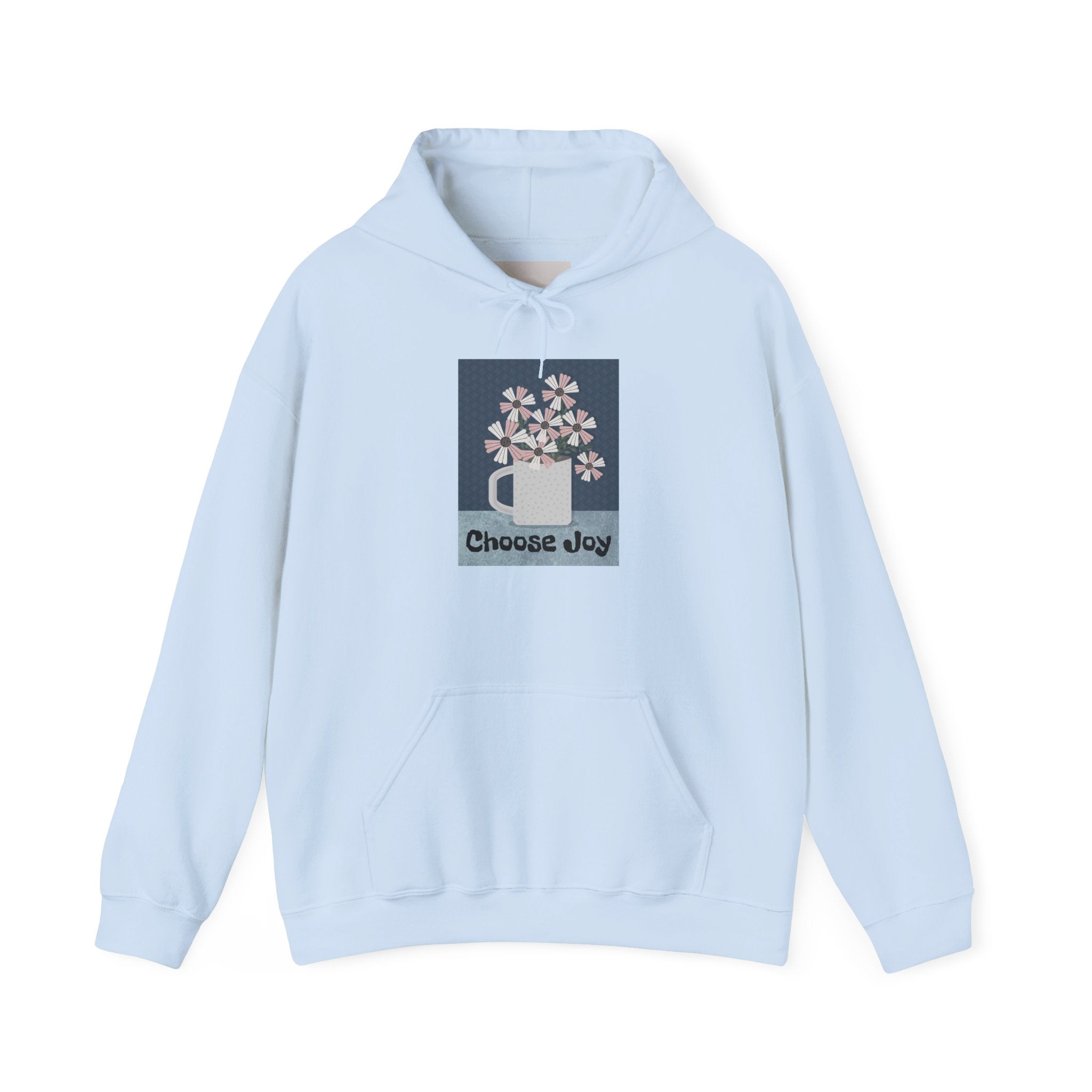 Hoodie – “Choose Joy” Floral Mug Graphic Cozy Sweatshirt