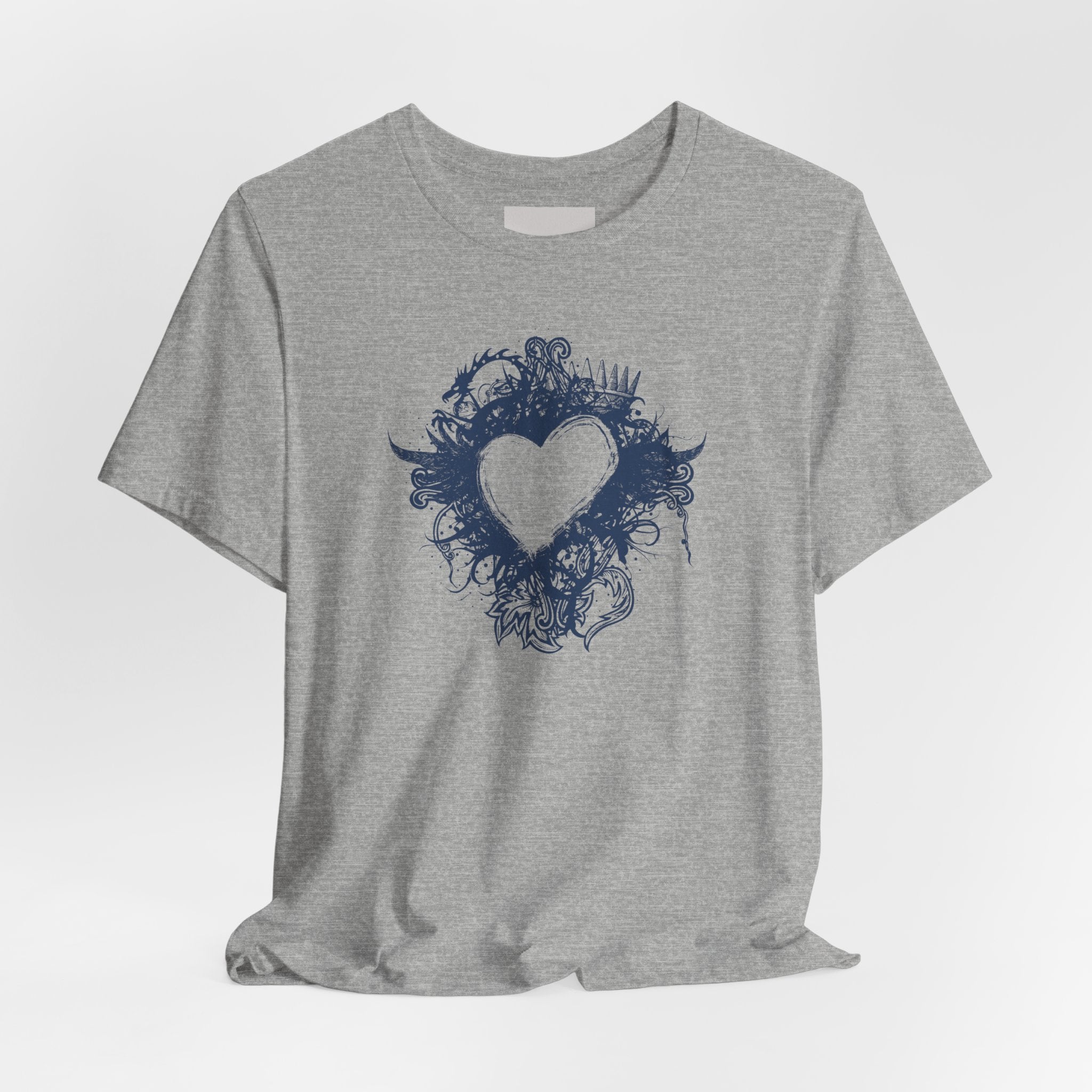 Heart Doodle T-Shirt — Hand-Drawn Floral Heart Tee (Valentine’s Gift)