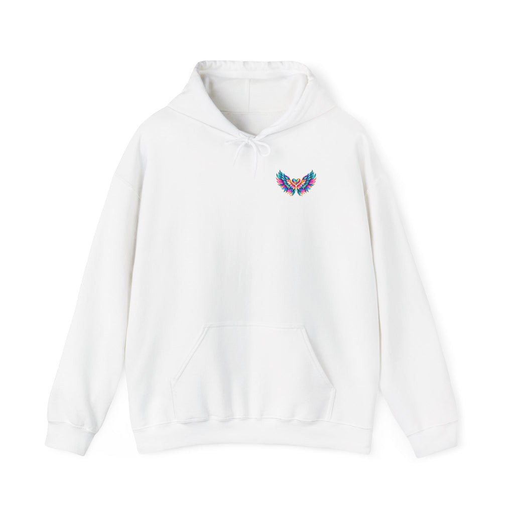 Winged Inspiration Hoodie — "Spread Your Wings" Colorful Angel Wings Graphic