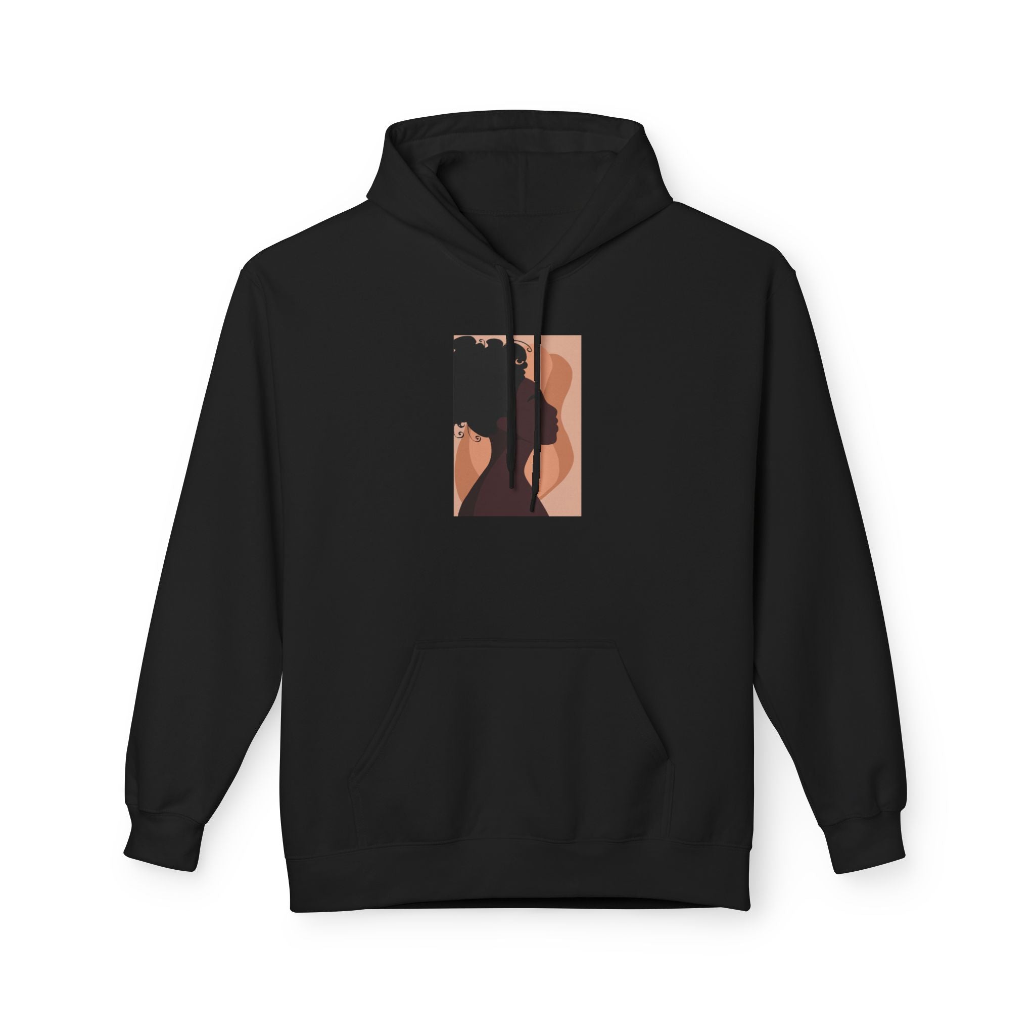 Minimalist Abstract Portrait Hoodie — Afrocentric Silhouette Graphic