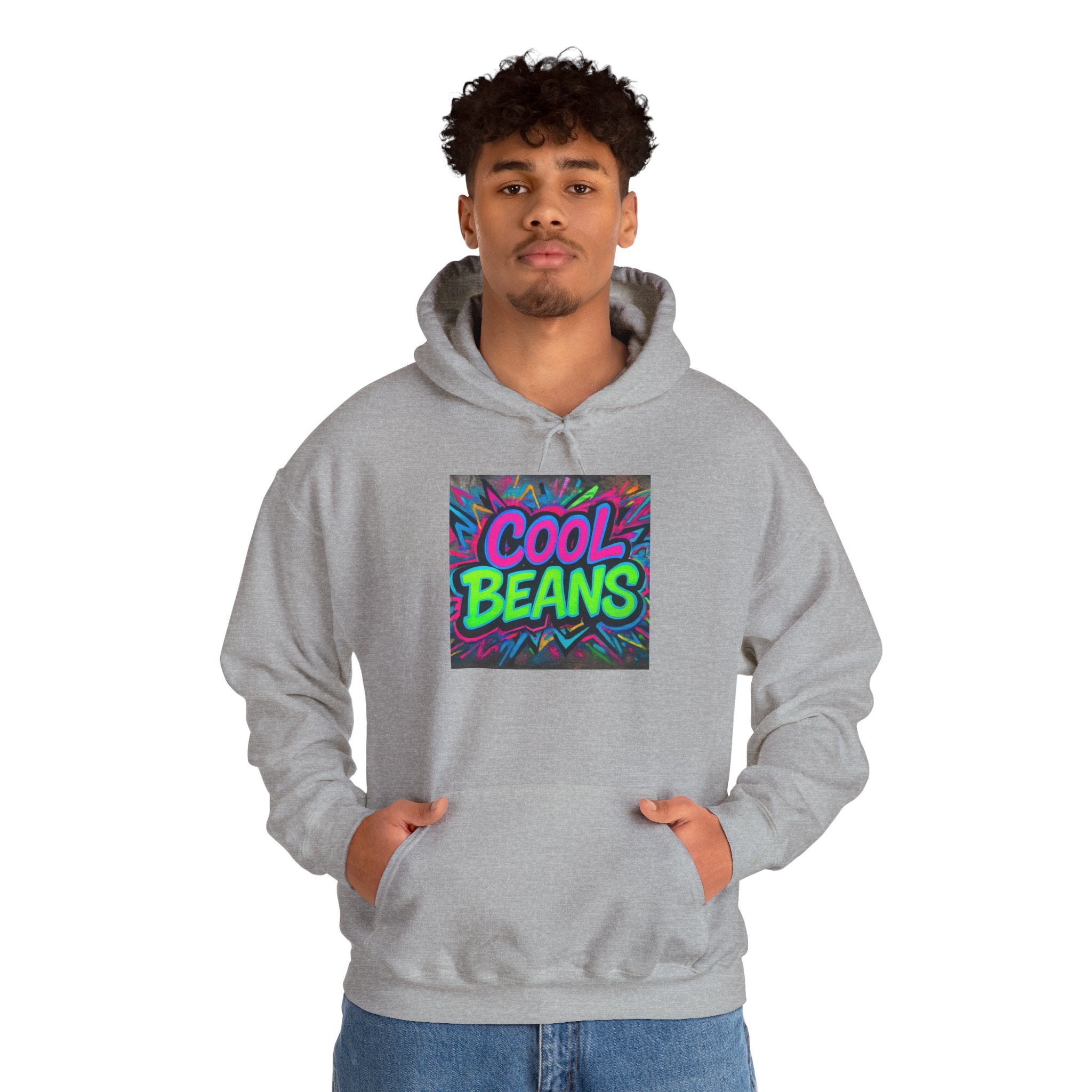 Cool Beans Hoodie — Retro Neon Graffiti Streetwear Pullover