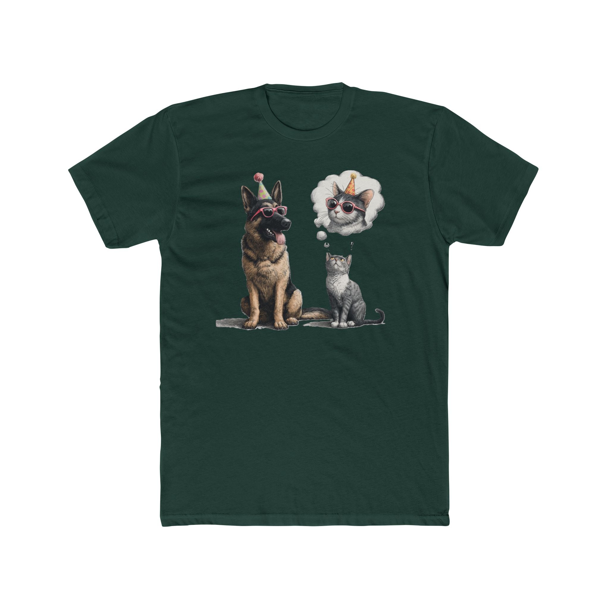 Dog and Cat Tee — Thought Bubble German Shephard Design