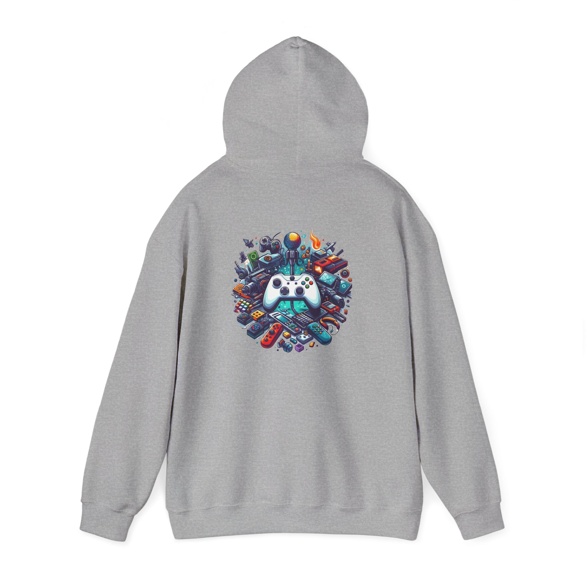 Gamer Gear Hoodie — Retro Controller & Console Icons Graphic