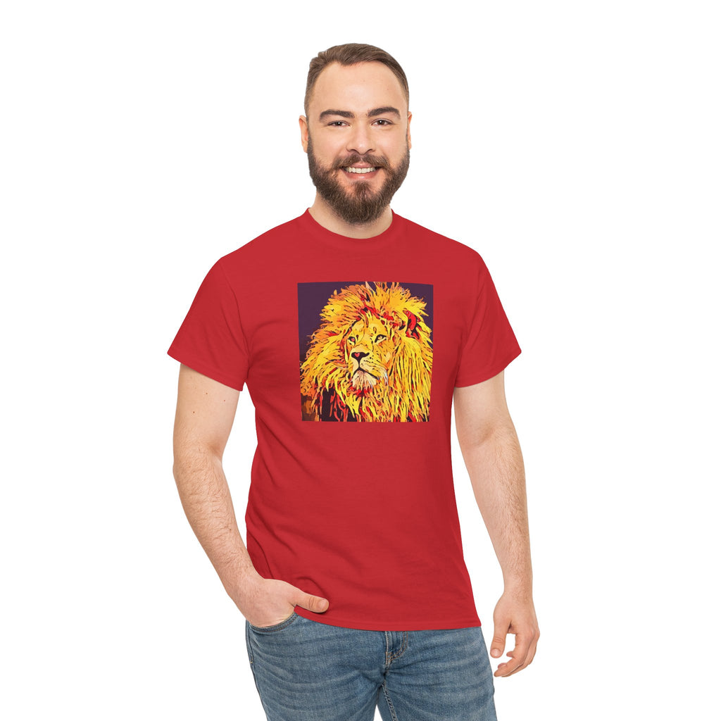 Lion Portrait T-Shirt — Vibrant Pop Art Lion Graphic Tee