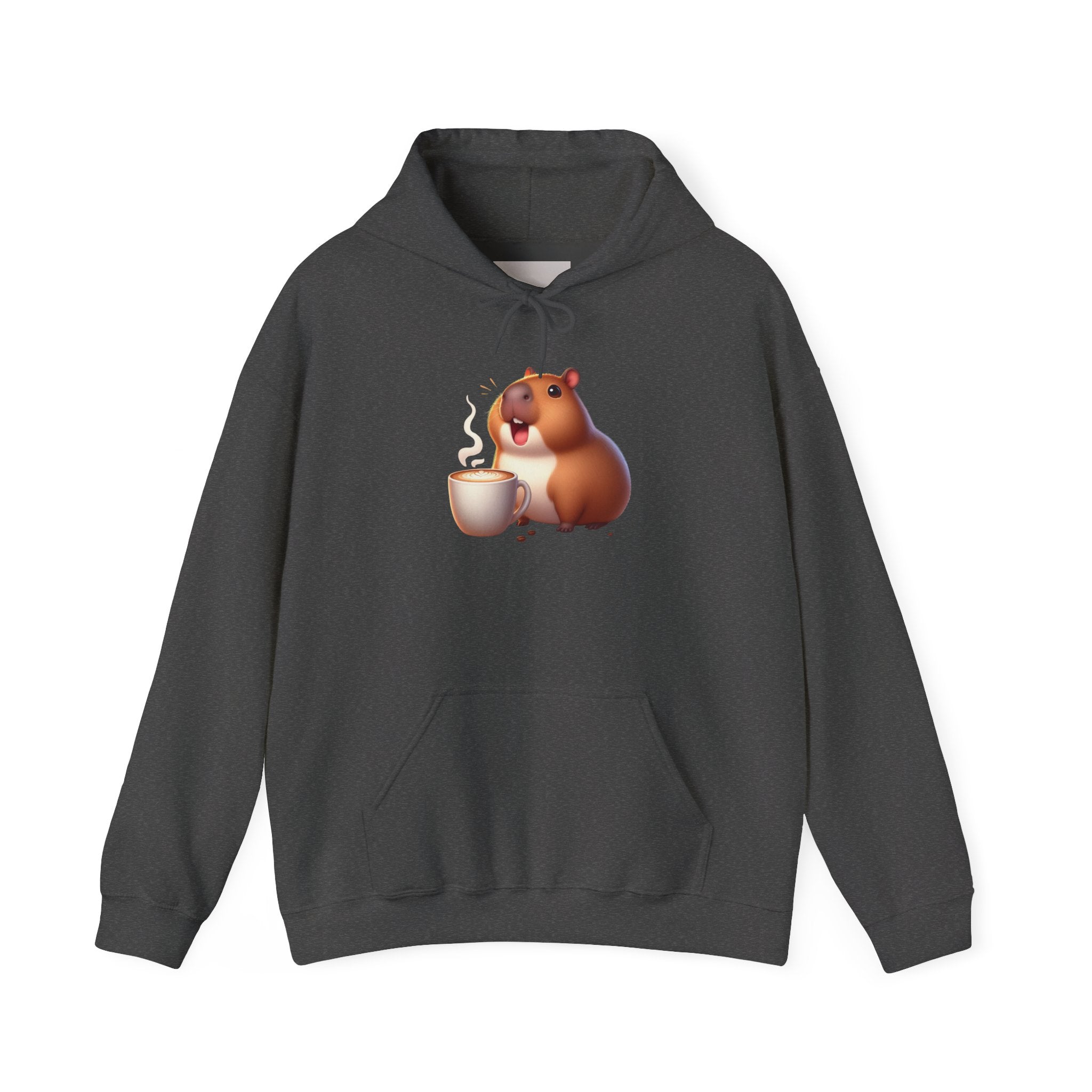 Cute Capybara Sipping Coffee Hoodie – Cozy Animal Coffee Lover Sweatshirt
