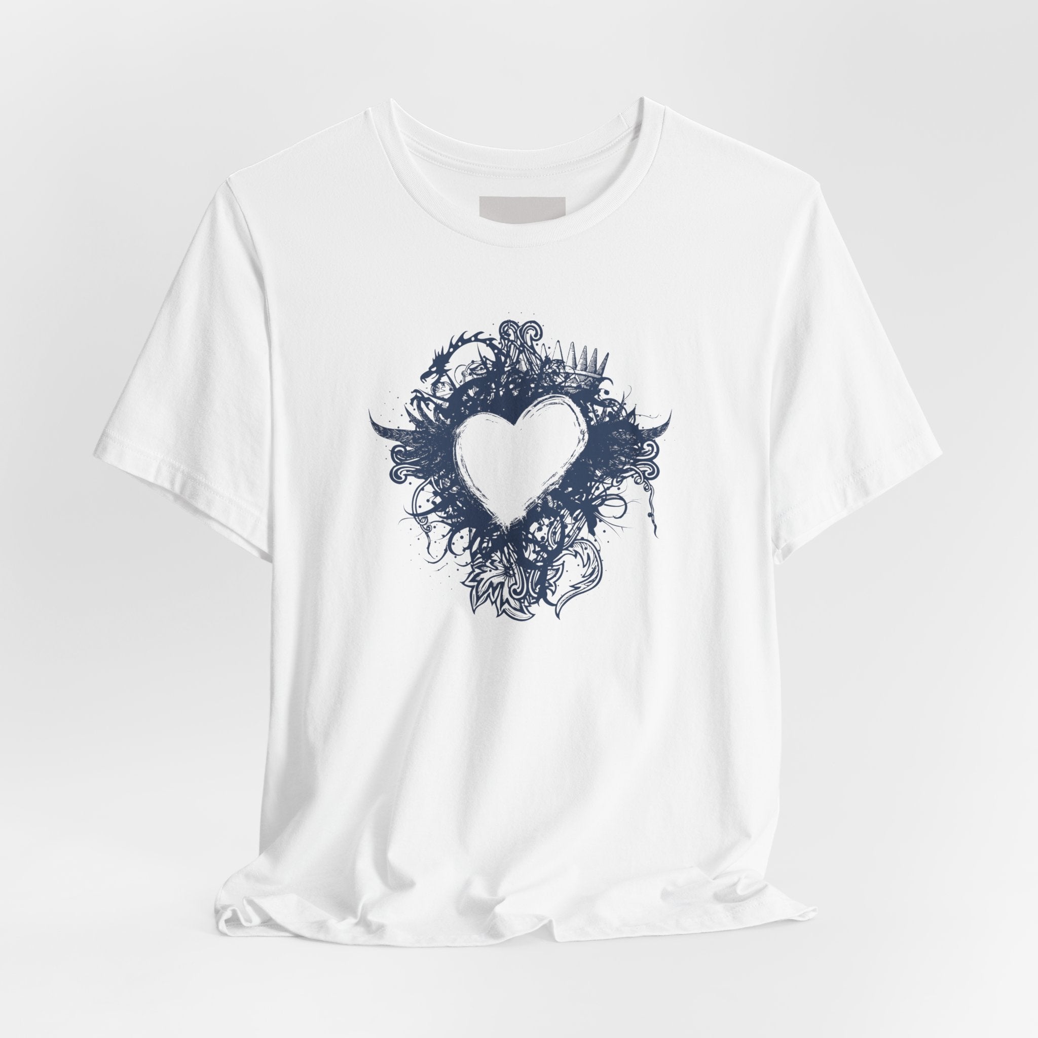 Heart Doodle T-Shirt — Hand-Drawn Floral Heart Tee (Valentine’s Gift)