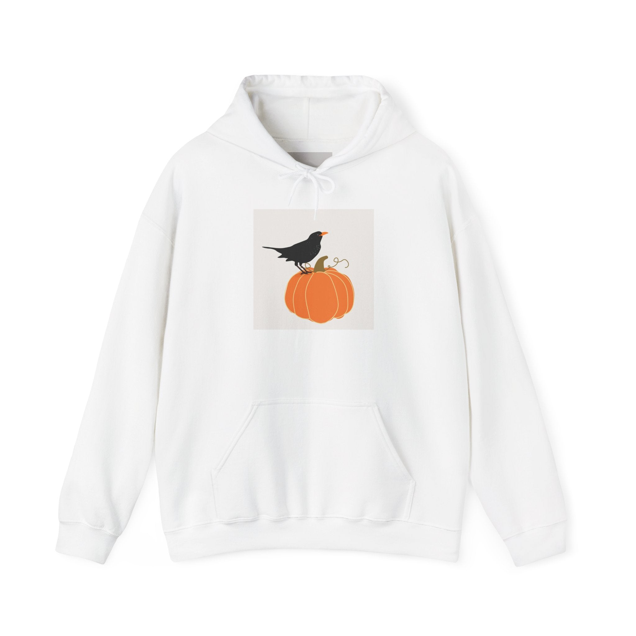 Halloween Crow on Pumpkin Hoodie