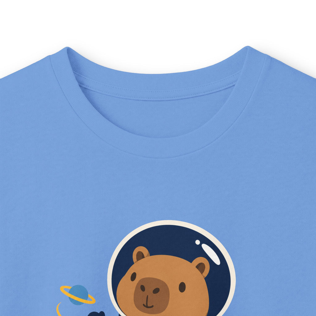 Astronaut Capybara Long Sleeve Tee — Cute Space Explorer Kids' Shirt