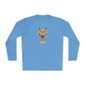 Whimsical Watercolor Cat Long Sleeve Tee — Cute Orange Kitty Art Shirt