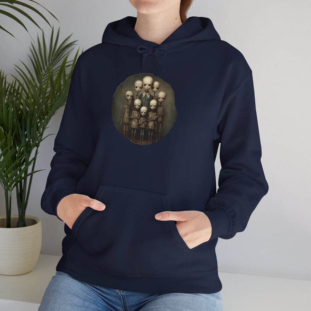 Skulls Family Portrait Hoodie — Gothic Skull Art Pullover