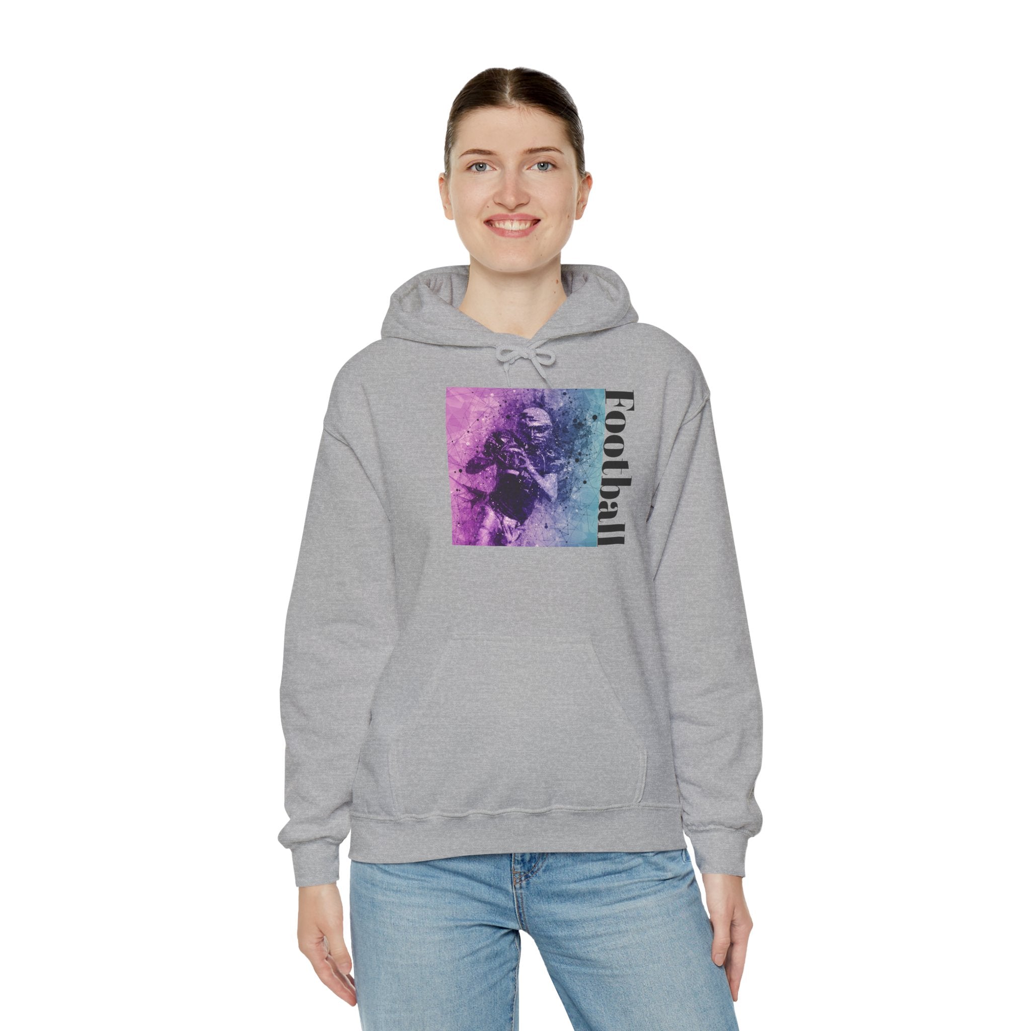 Football Player Vintage Art Hoodie – Grunge Athletic Pullover