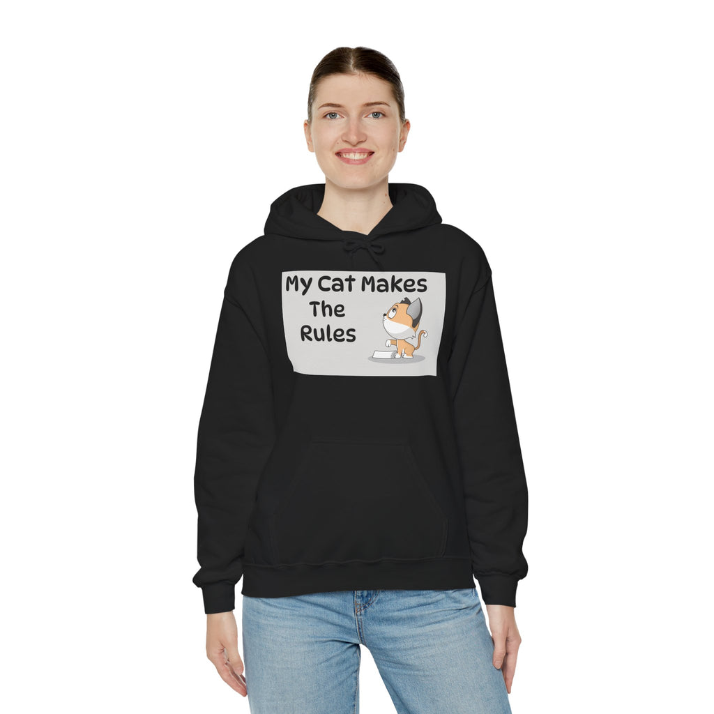 Cat Rules Hoodie — "My Cat Makes The Rules" Cute Cat Lover Pullover