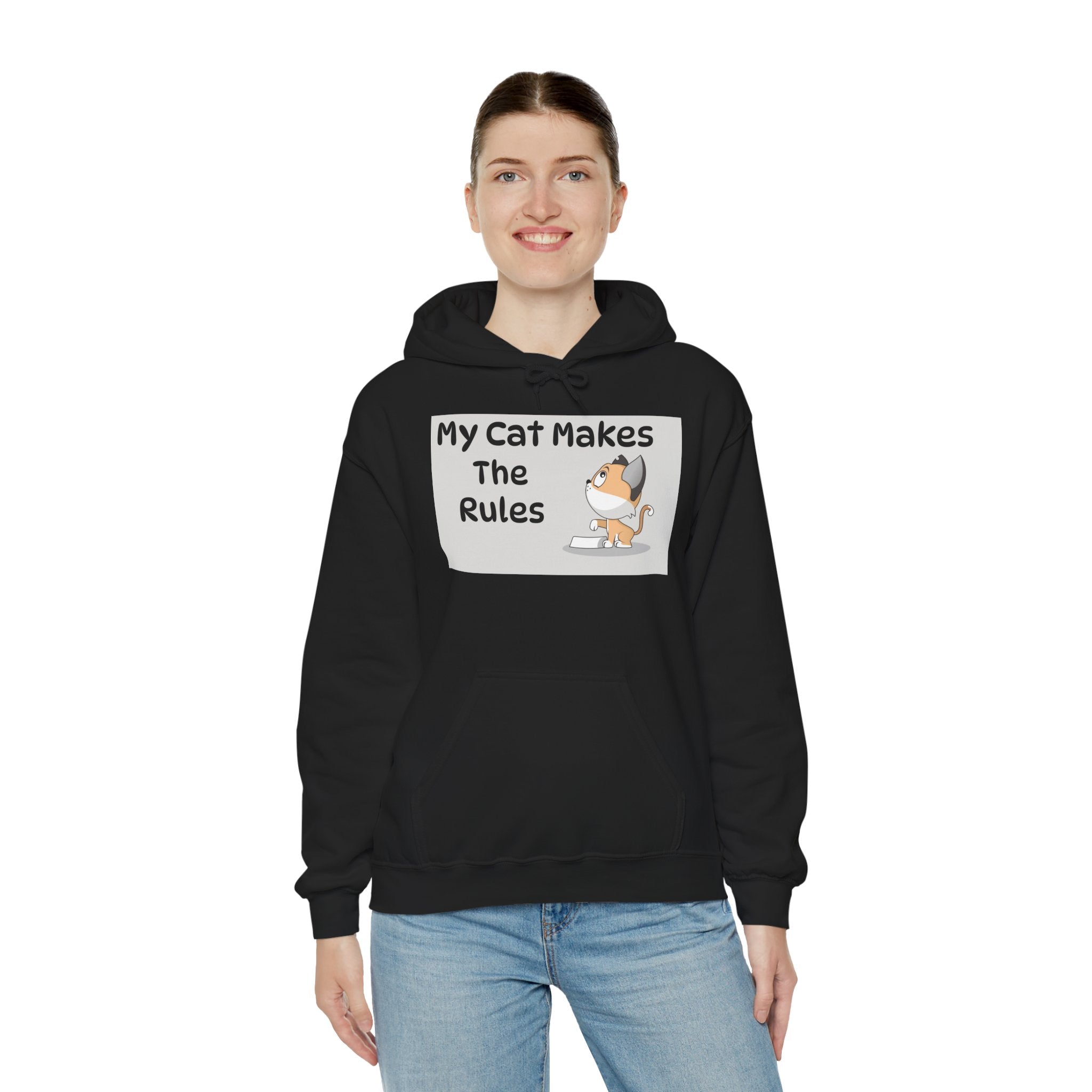 Cat Rules Hoodie — "My Cat Makes The Rules" Cute Cat Lover Pullover