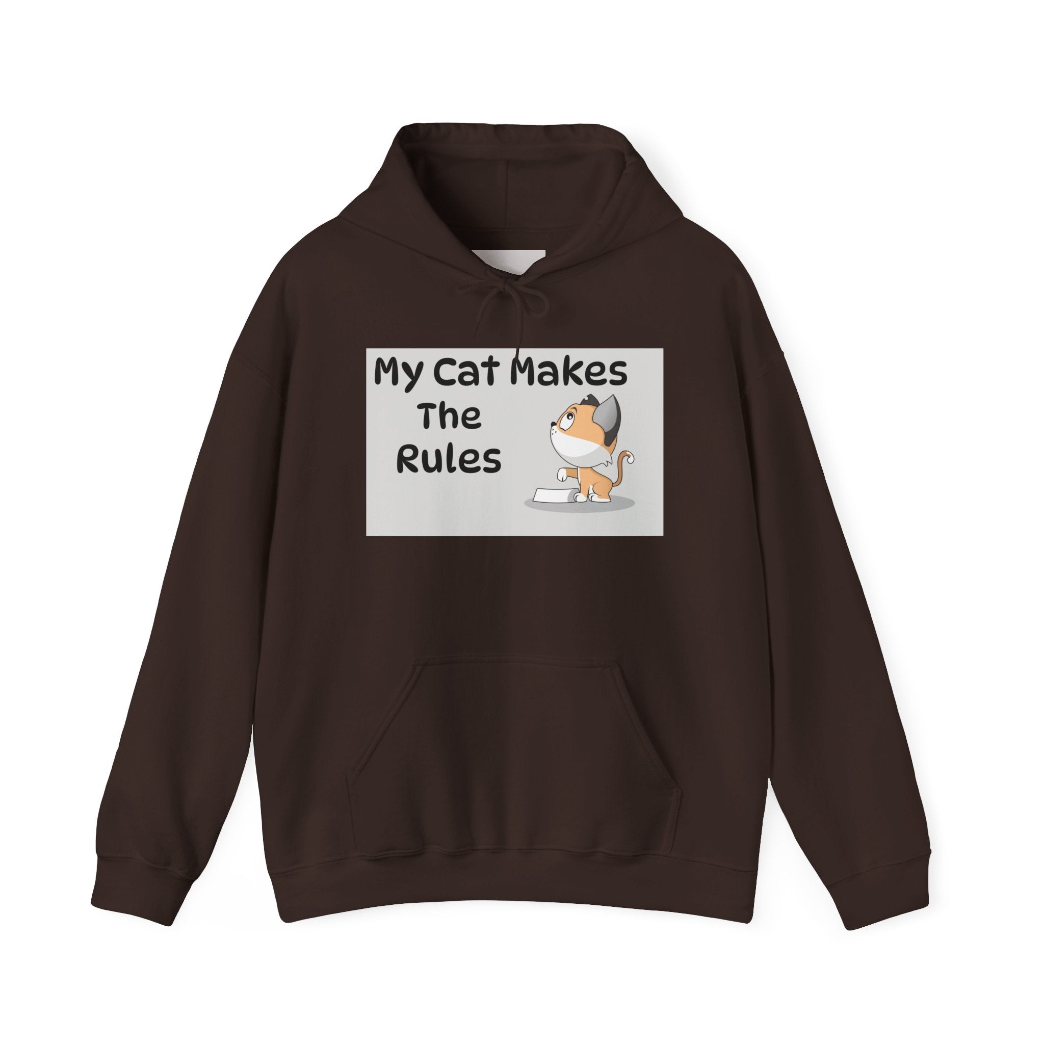 Cat Rules Hoodie — "My Cat Makes The Rules" Cute Cat Lover Pullover