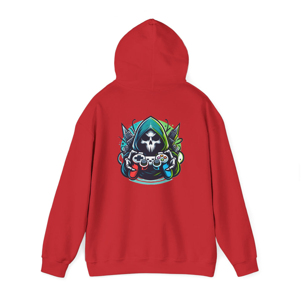 Gamer Grim Reaper Hoodie – Neon Controller Gaming Pullover