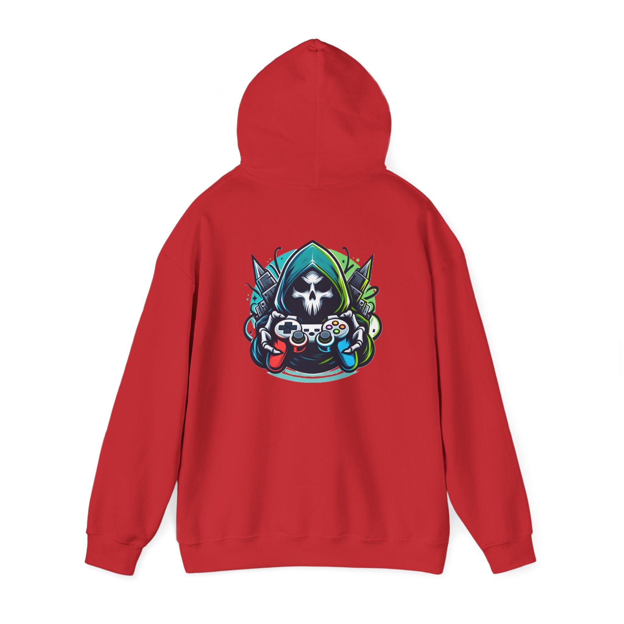 Gamer Grim Reaper Hoodie – Neon Controller Gaming Pullover