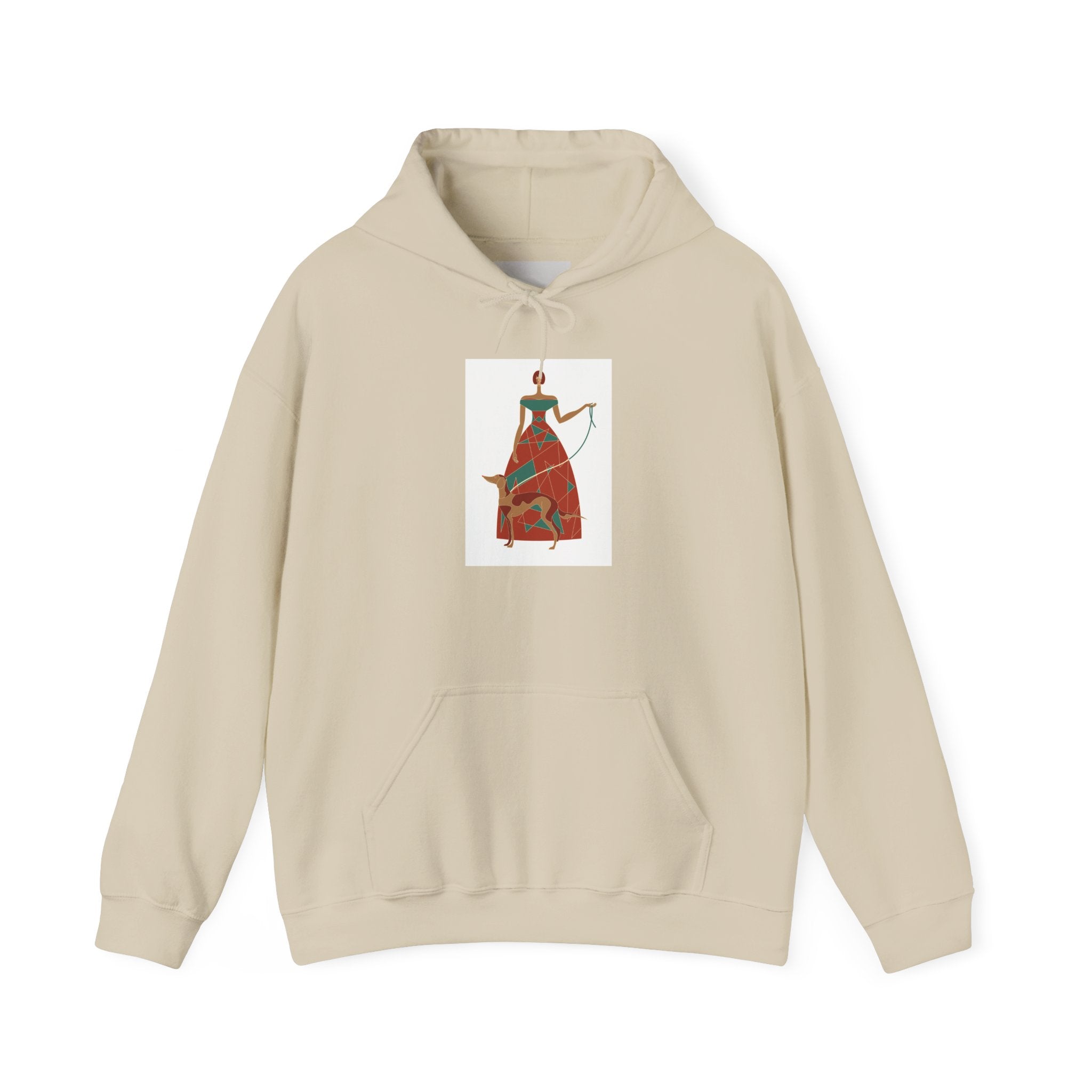 Folk Art Archer Hoodie — Vintage Red Archer Illustration Sweatshirt