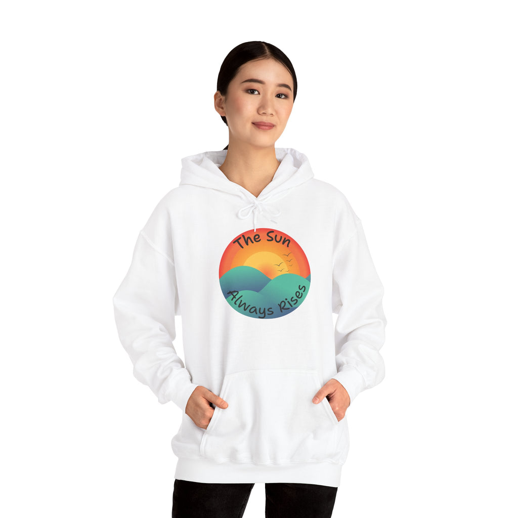 Sun Always Rises Hoodie — Retro Sunrise Graphic Sweatshirt