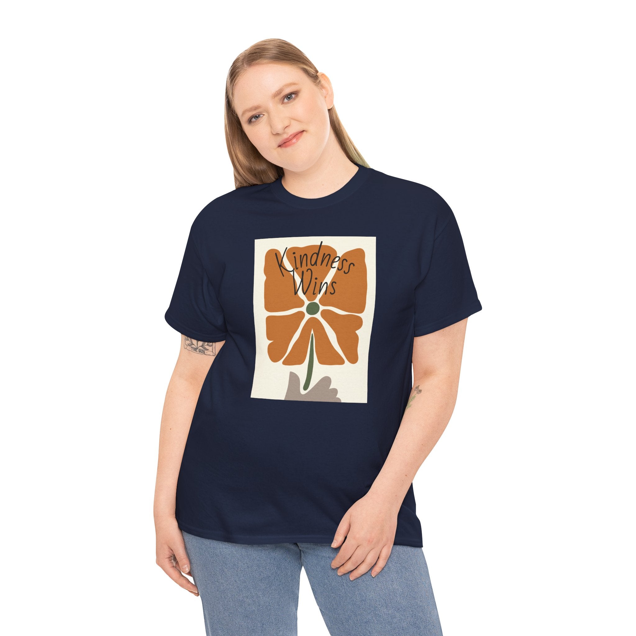 Kindness Wins T‑Shirt — Retro Floral Graphic Tee