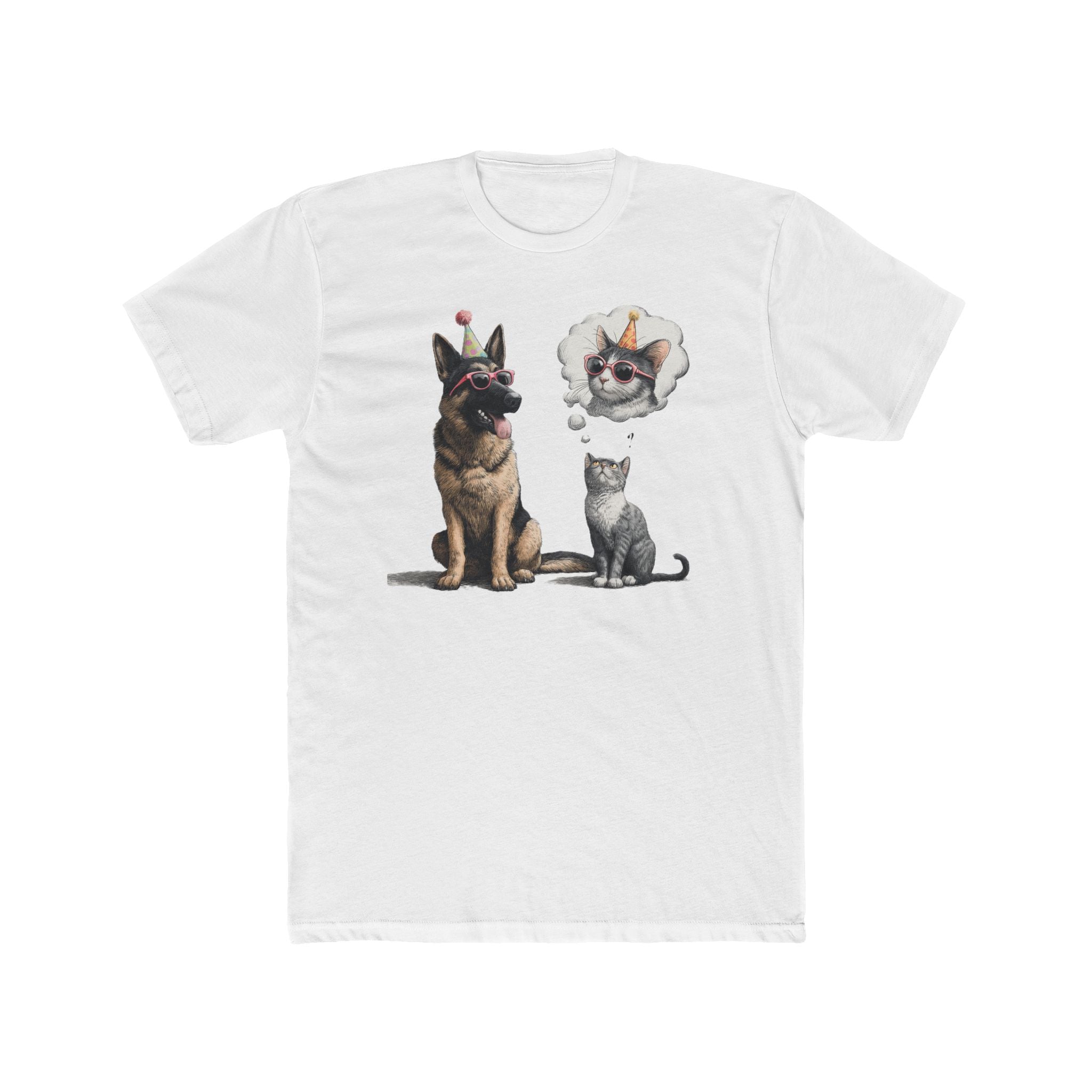 Dog and Cat Tee — Thought Bubble German Shephard Design