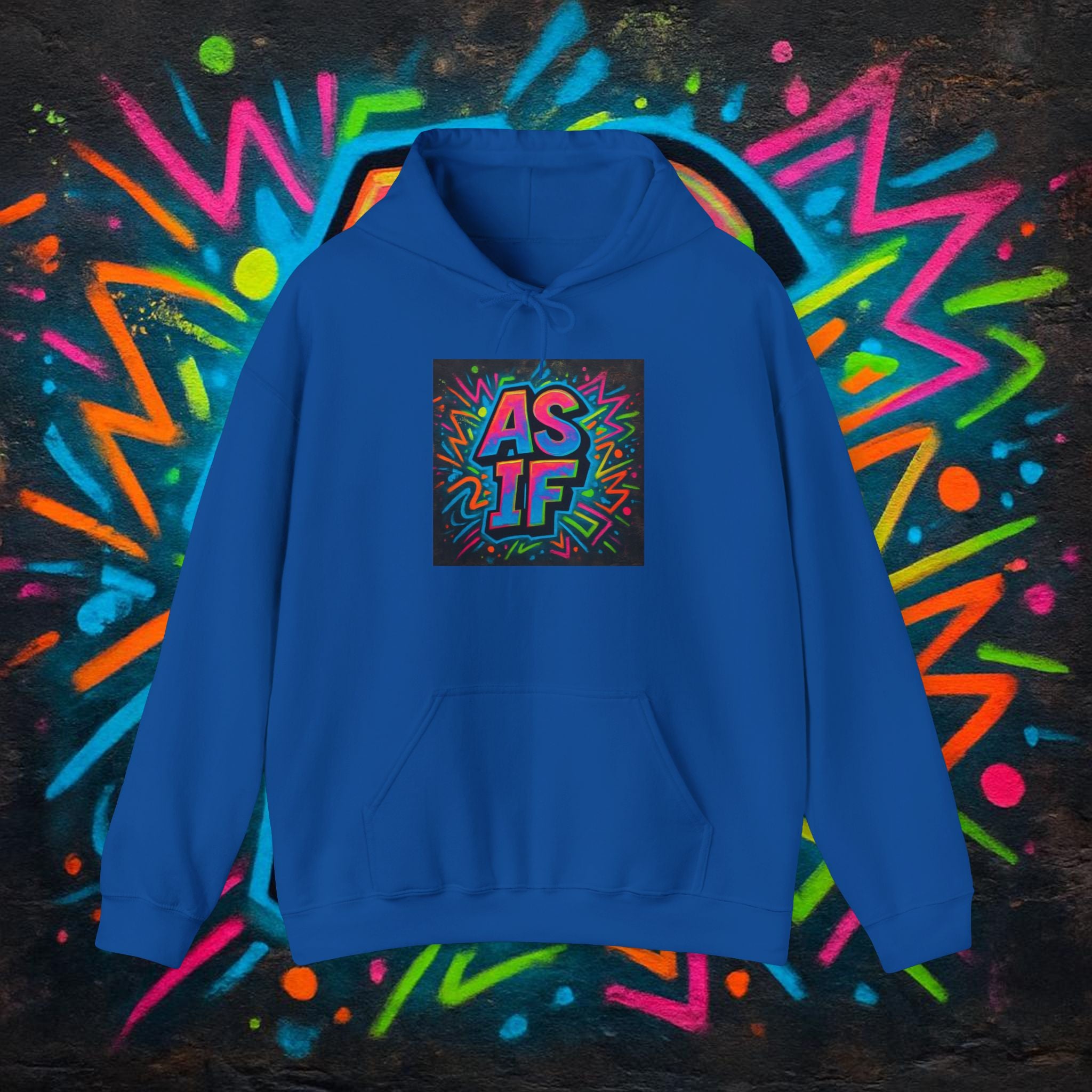 AS IF Graffiti Hoodie — Colorful Retro Streetwear Pullover