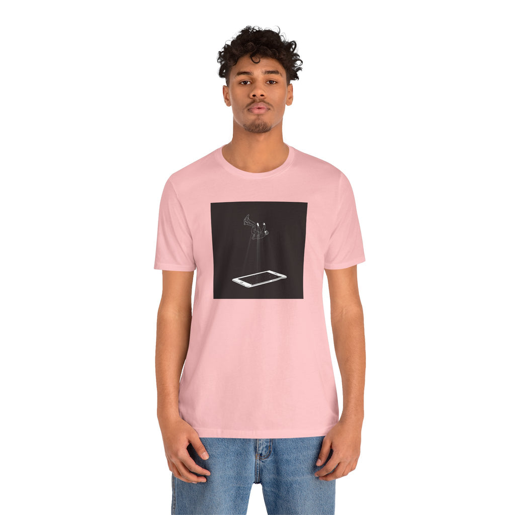 T-Shirt — Minimalist Phone Abduction Illustration Tee